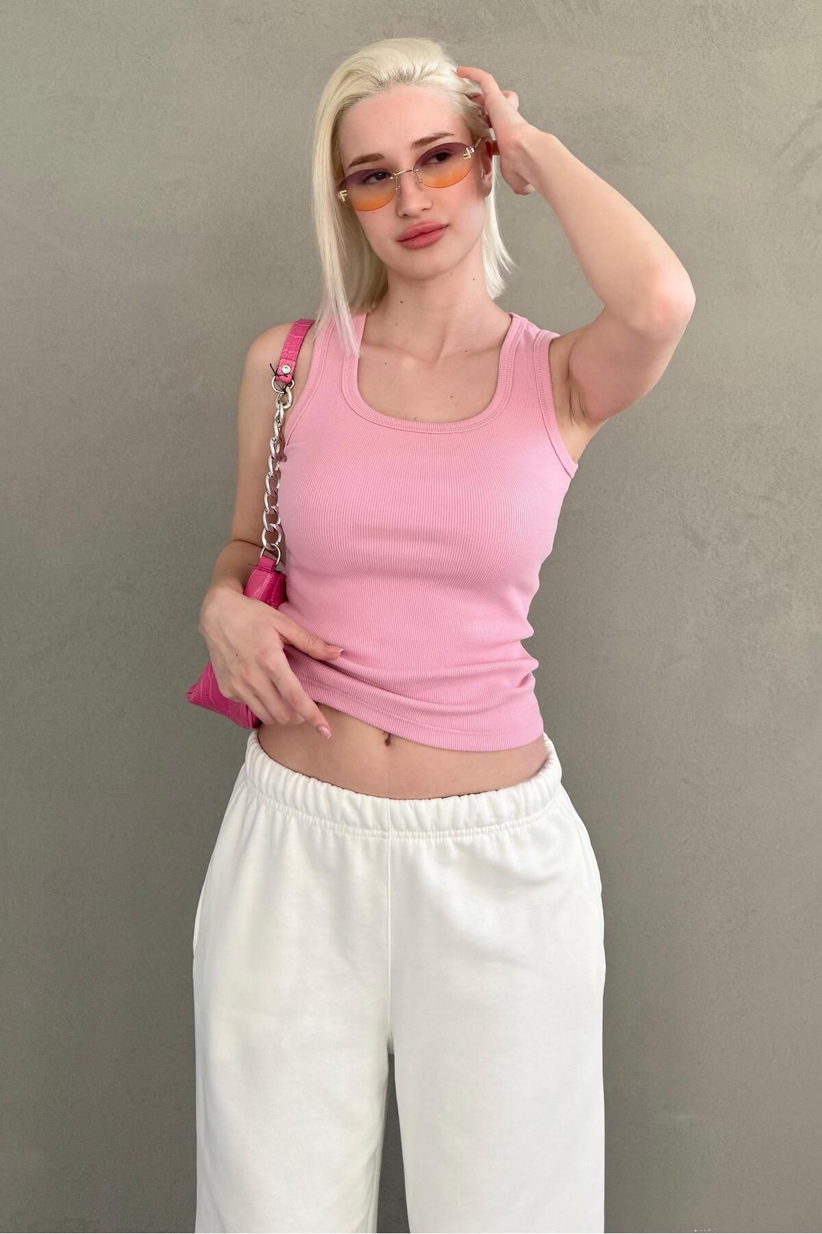 Madmext Pembe Kalın Askılı Kadın Atlet Mg2440