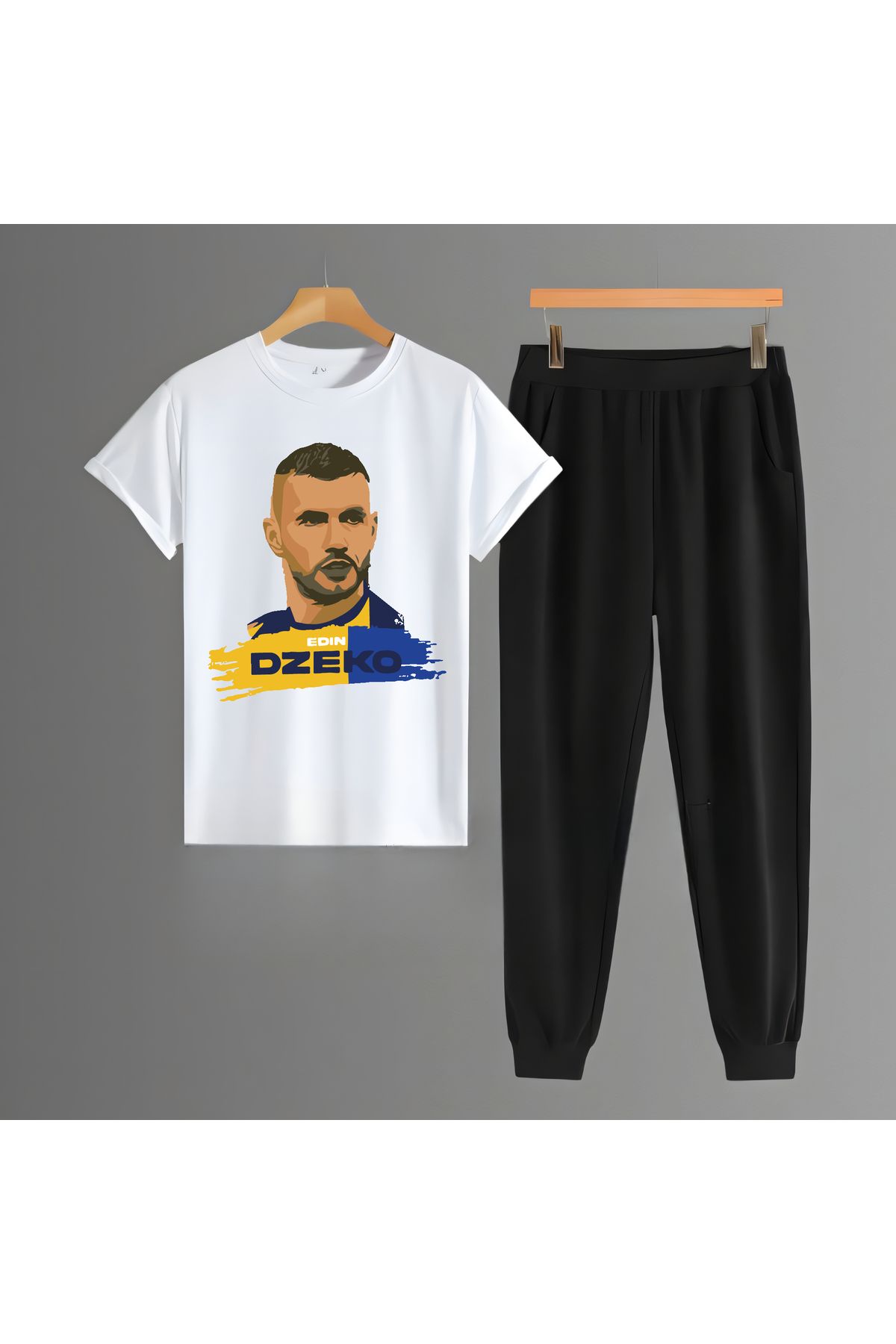 Biy Store Edin Dzeko fotoğraf futbol forma baskılı unisex kısa kollu tişört regular fit t-shirt eşofman takımı