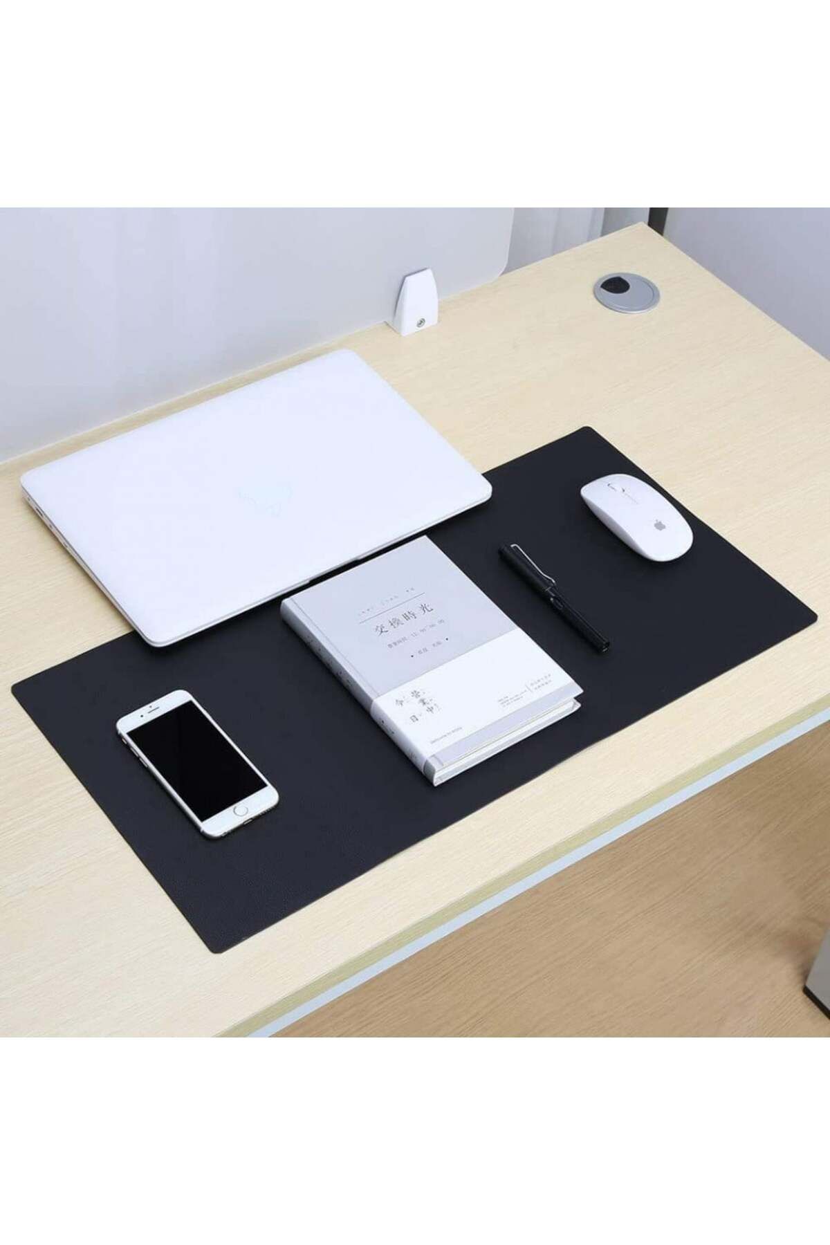 GORESE-desk mat, artificial leather, black, 80 x 40 cm 6