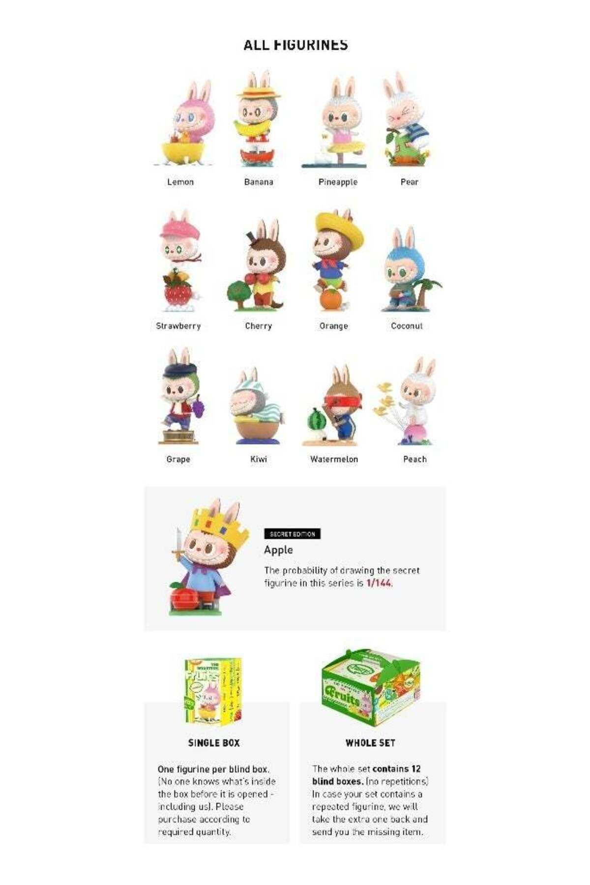 Yelajoy-labubu Blind Box Model, Cute Shape, Fruit Series Random 1, Suitable for Collecting Toys Art 8