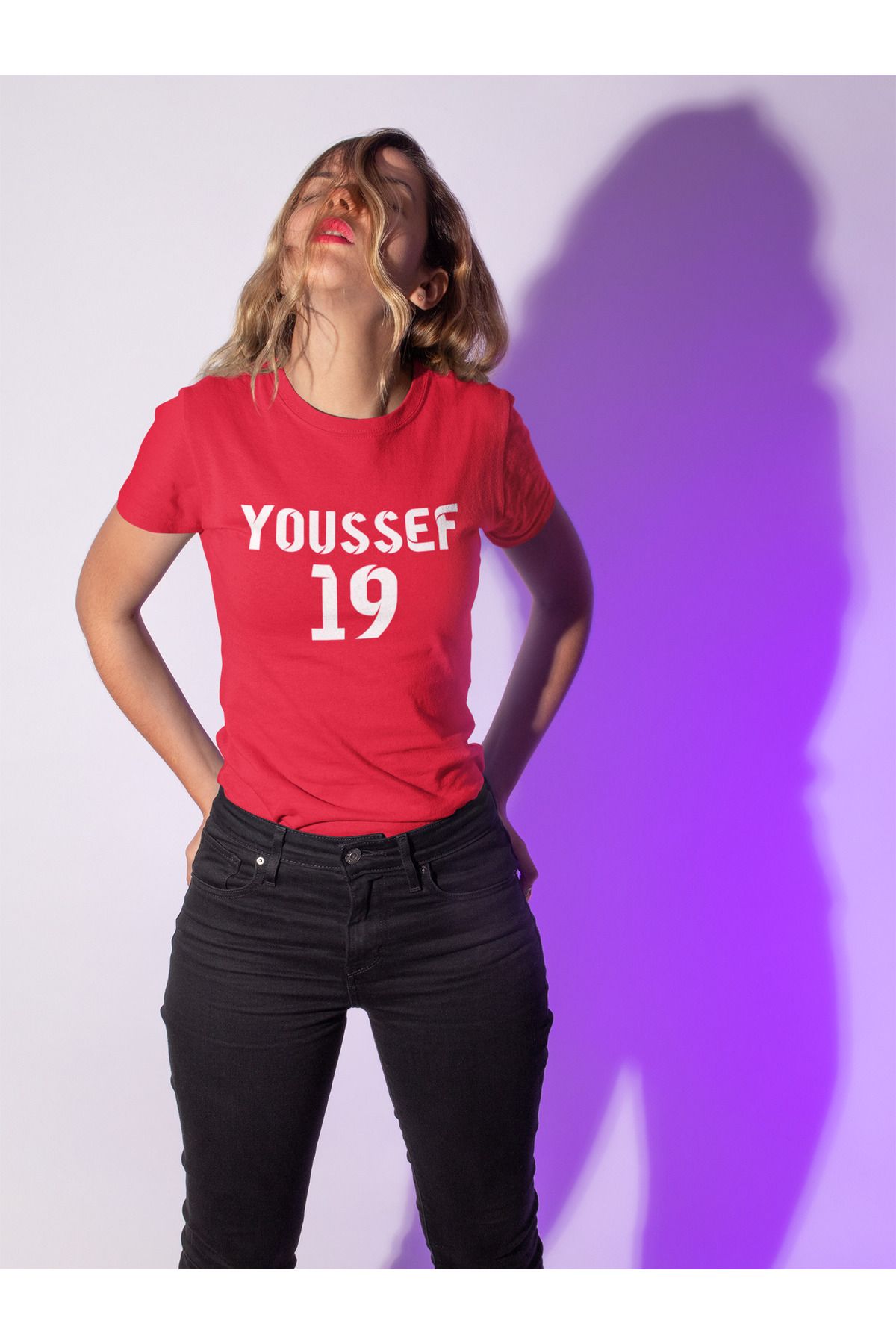 Biy Store Youssef En nesyri futbol sırt forma baskılı unisex kısa kollu tişört regular fit t-shirt