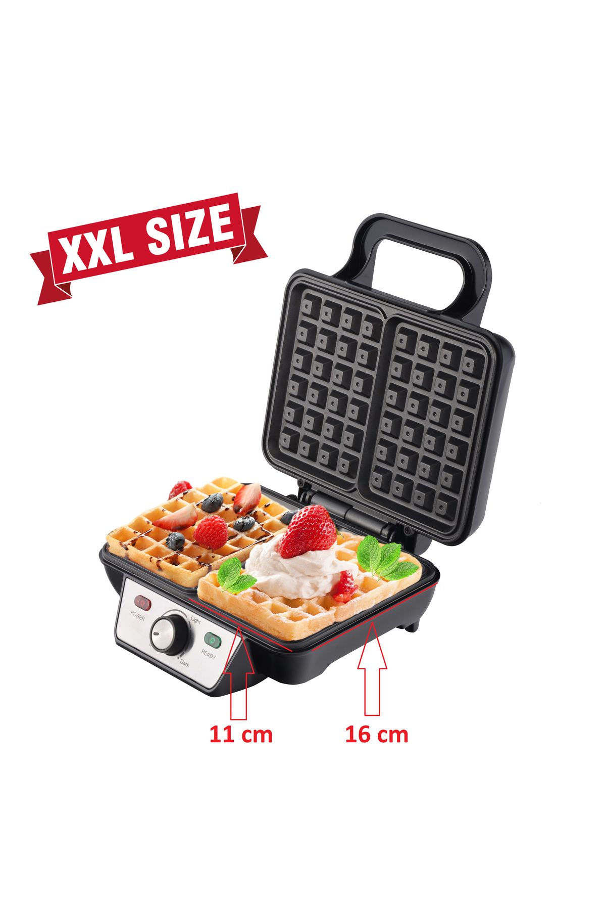 CAMRY-Camry CR3046 XL Belgian waffle maker with temperature control, non-stick plates, 1600W, 4