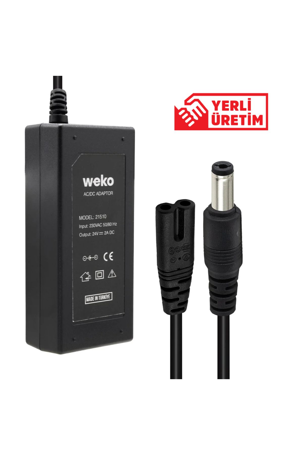Vemora 24 VOLT - 2 AMPER PLASTİK KASA MASAÜSTÜ ADAPTÖR 5.5 X 2.5 UÇ YERLİ ÜRETİM (5166)