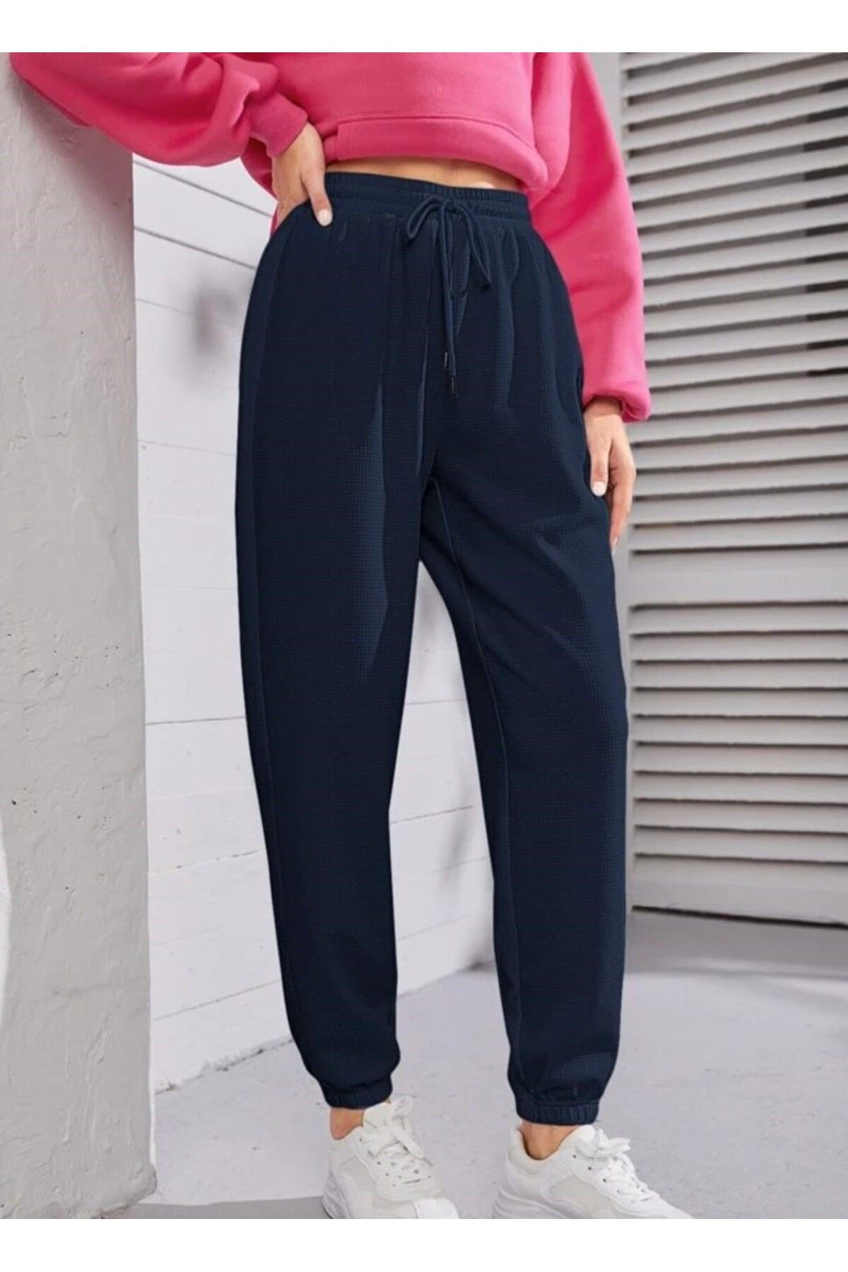 UYN SPORT 2 İplik Jogger Paça Lacivert Eşofman Altı