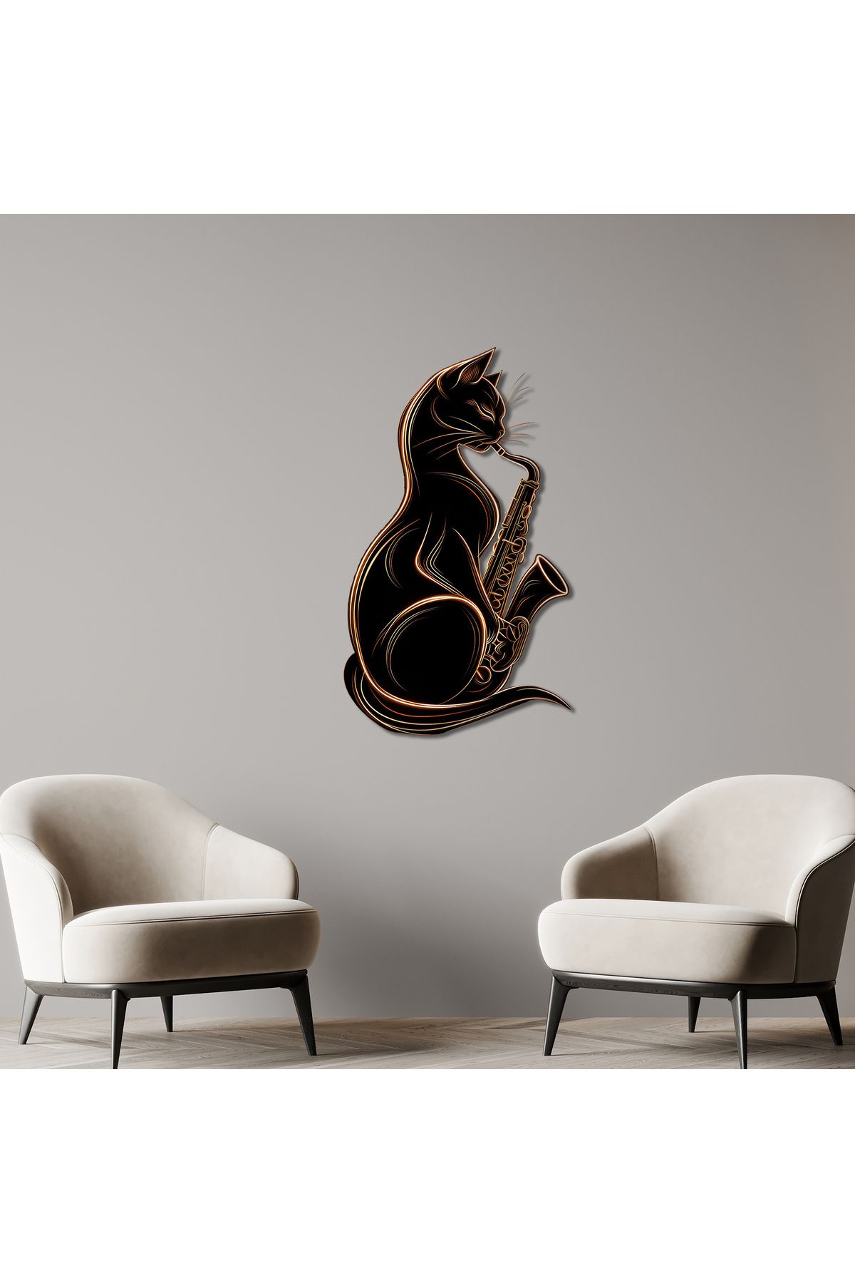 SteelArtDec Jazz Cat Metal Tablo