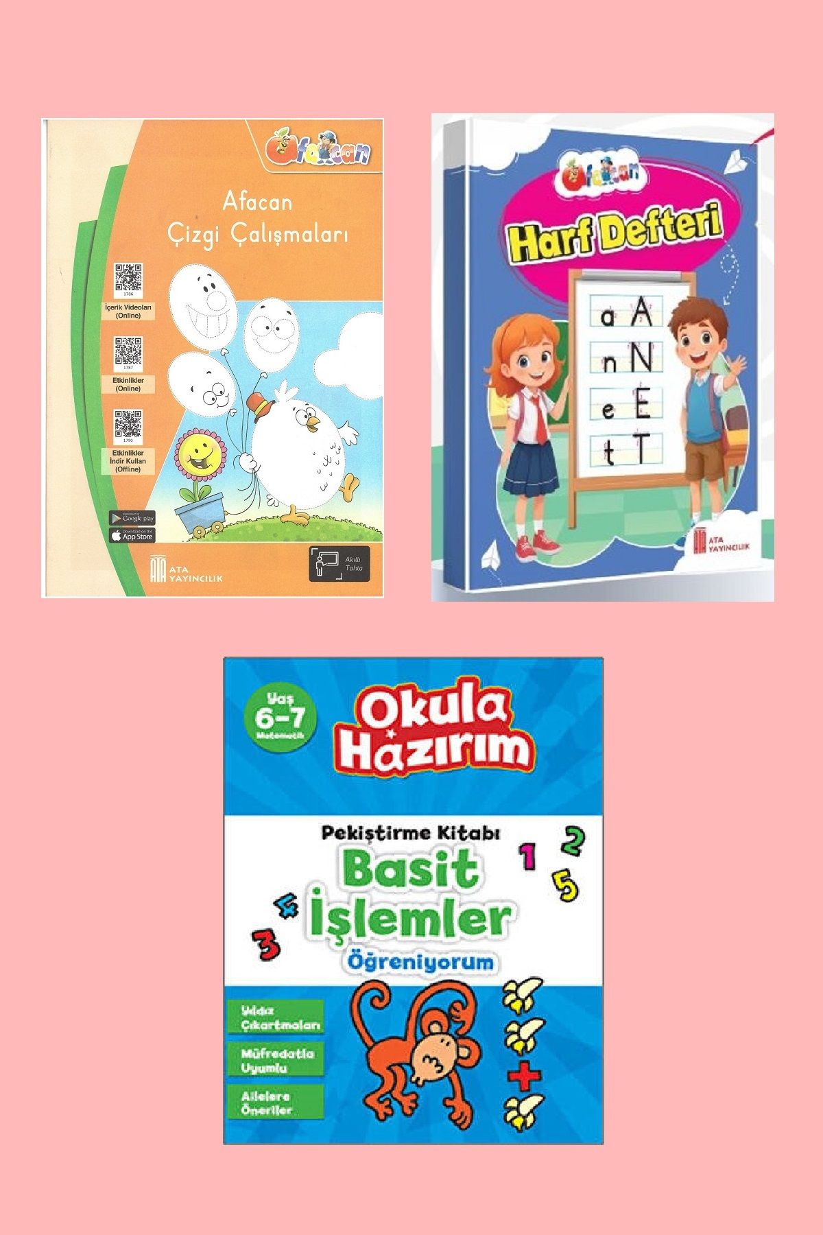 Ata Yayıncılık 1.Sınıfa Hazırlık Seti (Çizgi Çalışmaları+Harf Defteri+Basit İşlemler Öğreniyorum)