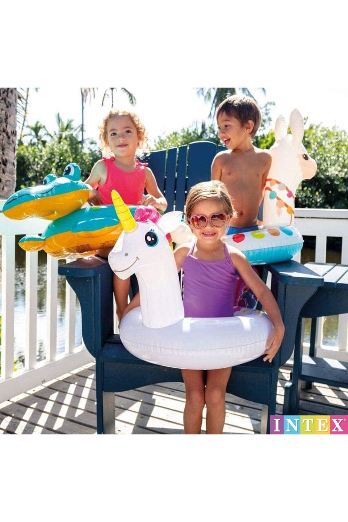 Intex-Inflatable Unicorn Bagel-Children's Unicorn Bagel-Inflatable Unicorn Bagel-Bagel with Unicorn Figure 107X58 Cm. 7