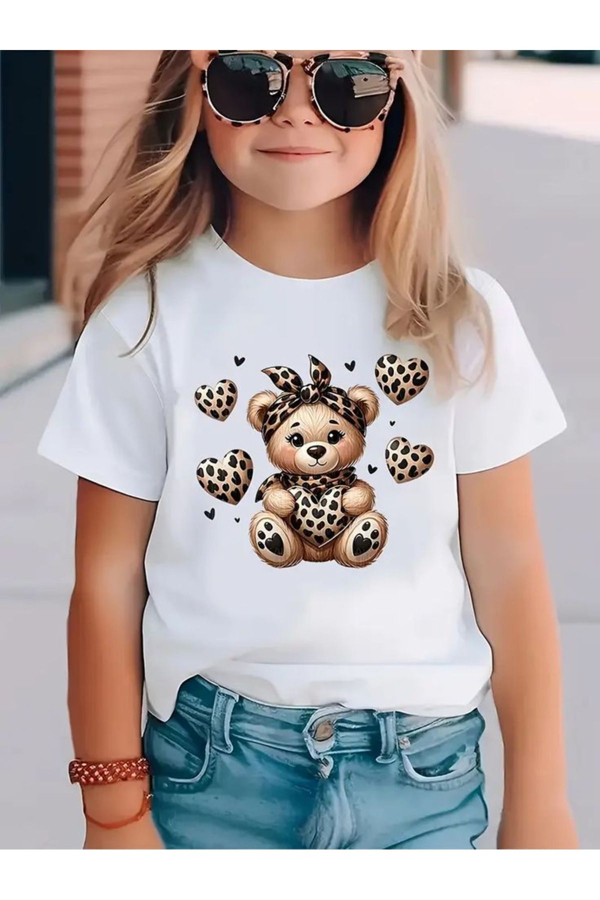 aynewmoda Moda Teddy Ayı Baskılı Tişört