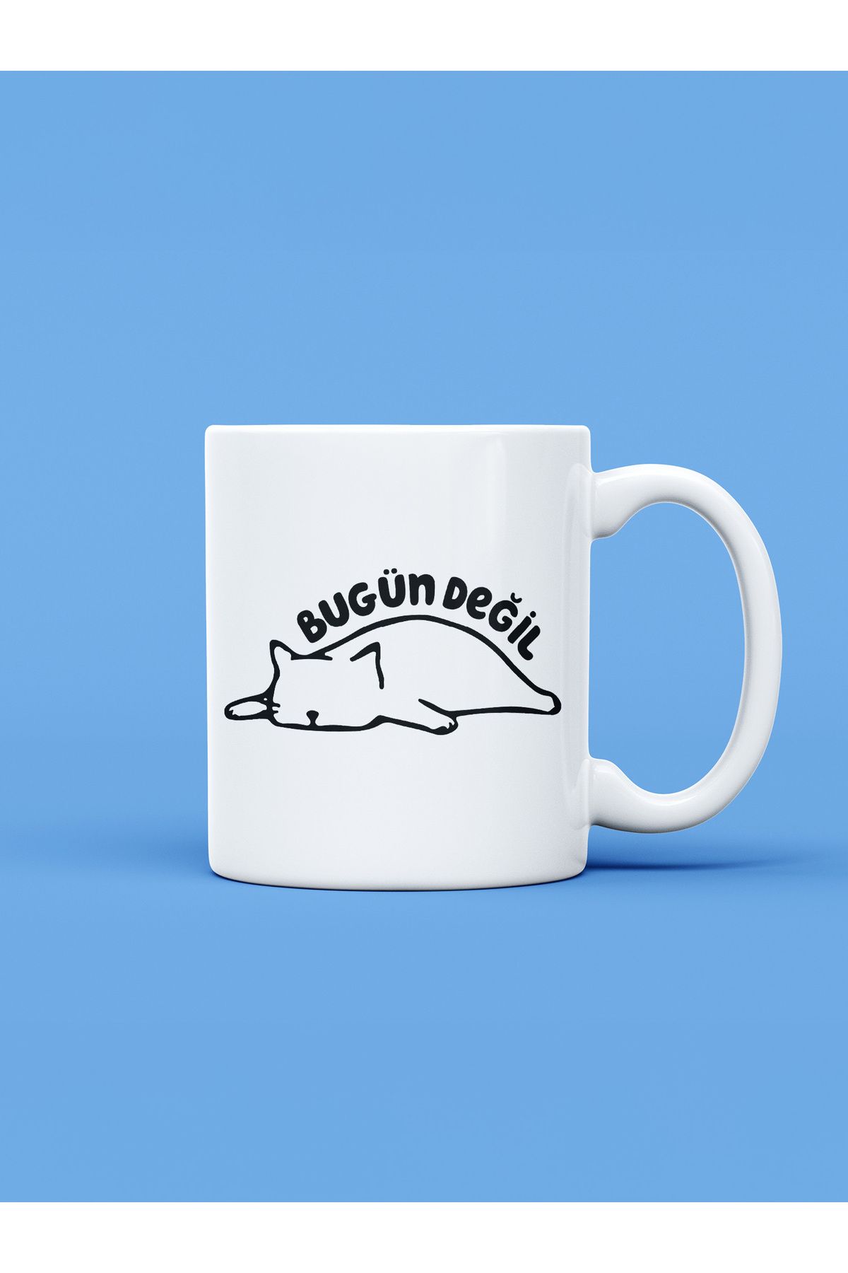 daystore Bugün Değil Kedi Baskılı Kupa Bardak