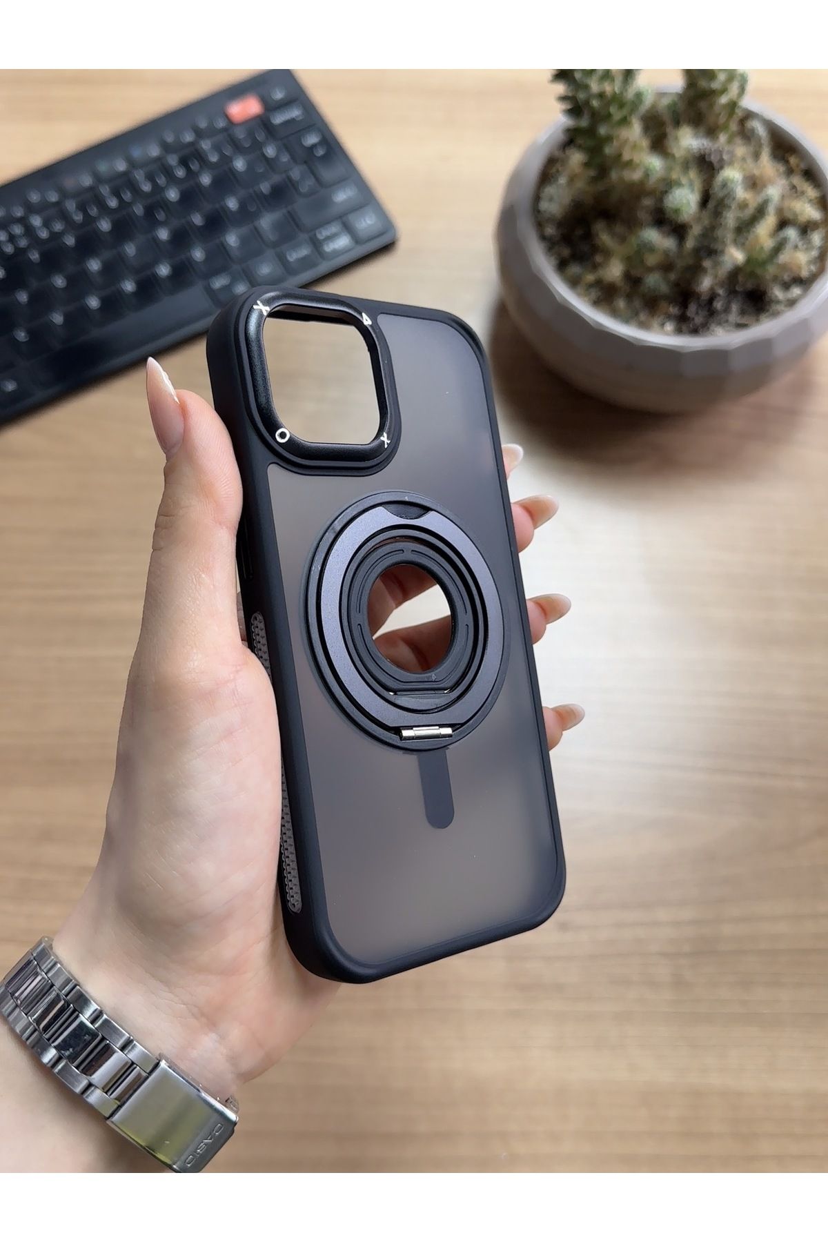 MTL iPhone 15 Standlı Ve Yüzüklü MagSafe Kılıf Soocase721