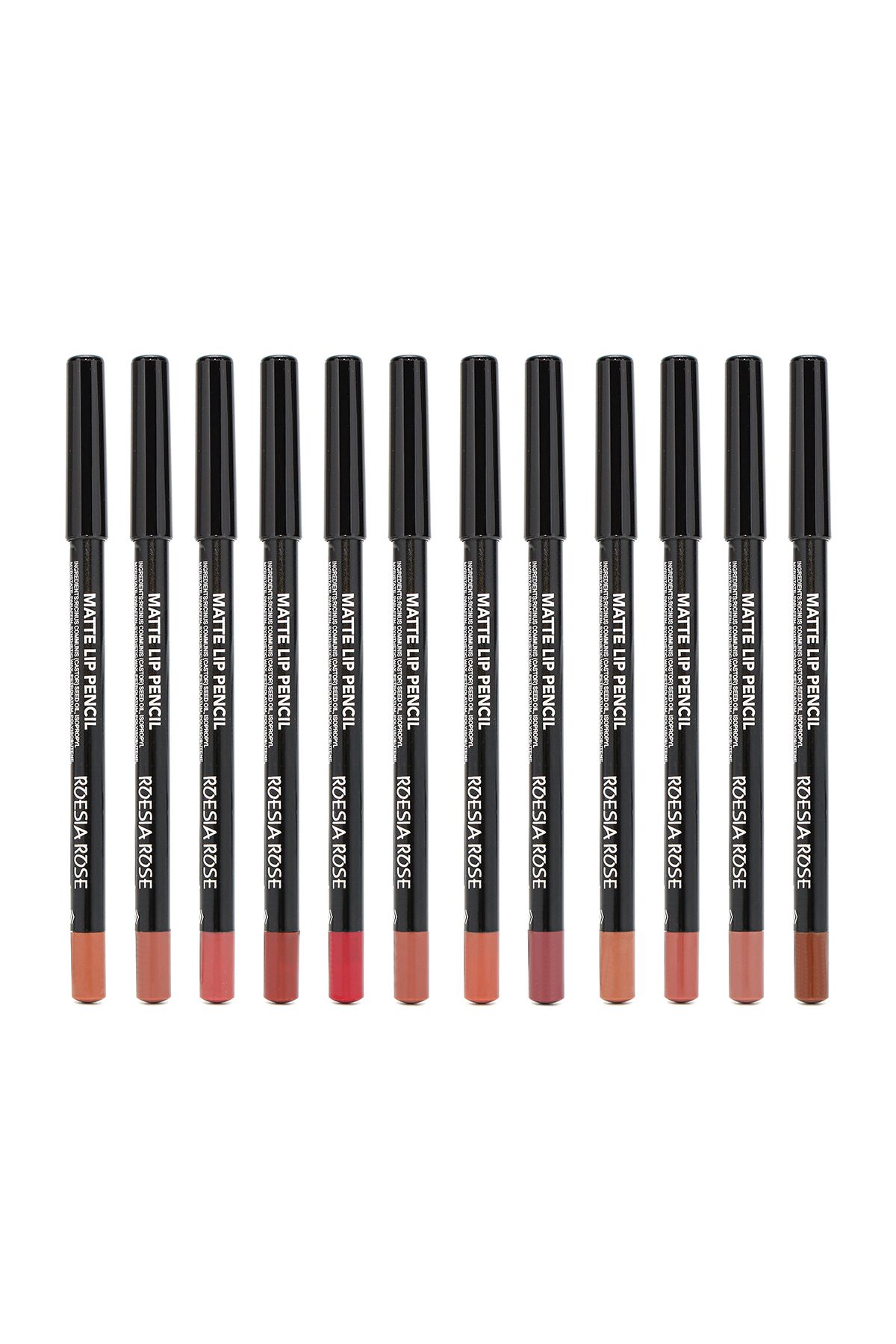 Roesıa Rose Cosmetics Rose Mat, Yağlı 12'li Dudak Kalemi