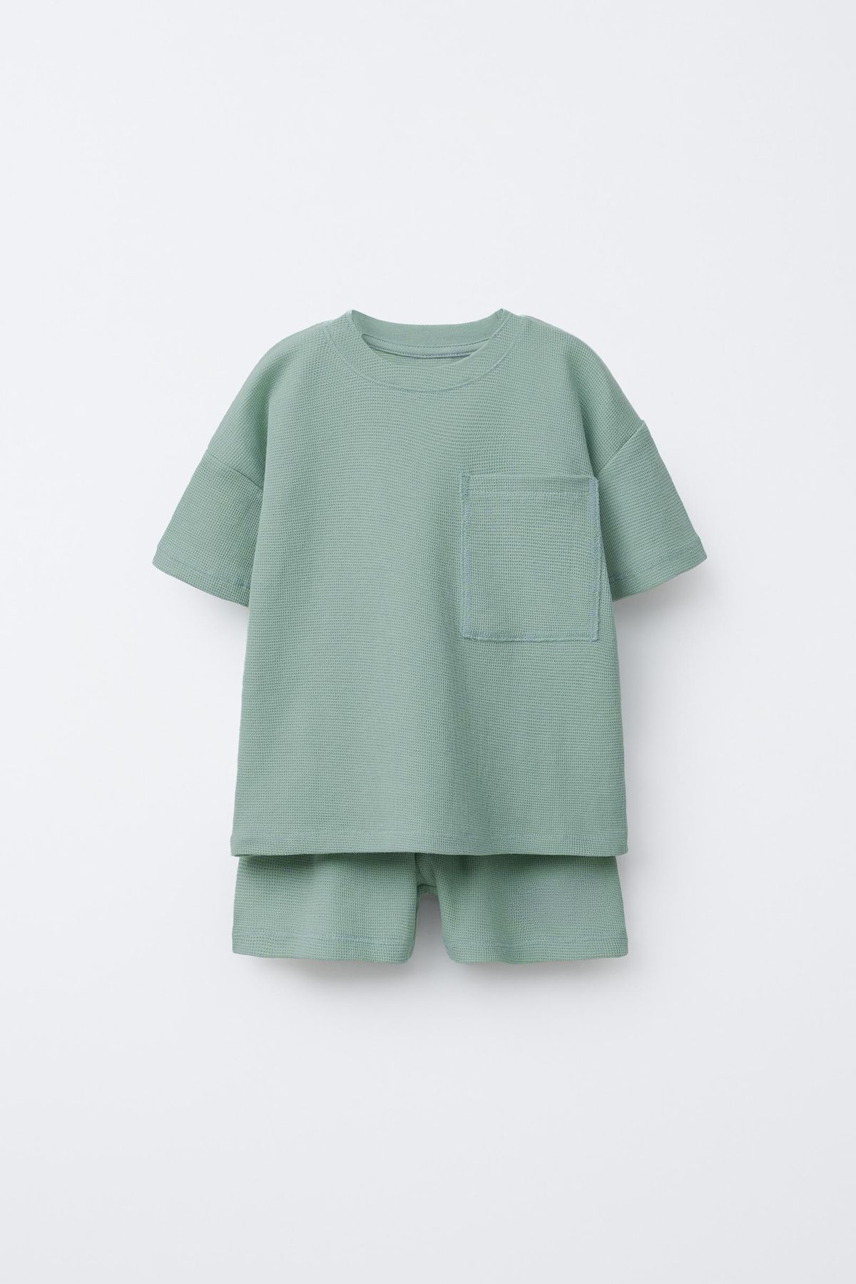 hepbaby Çağla, Cepli Waffle Dokulu Şortlu Çocuk Takım HB25881