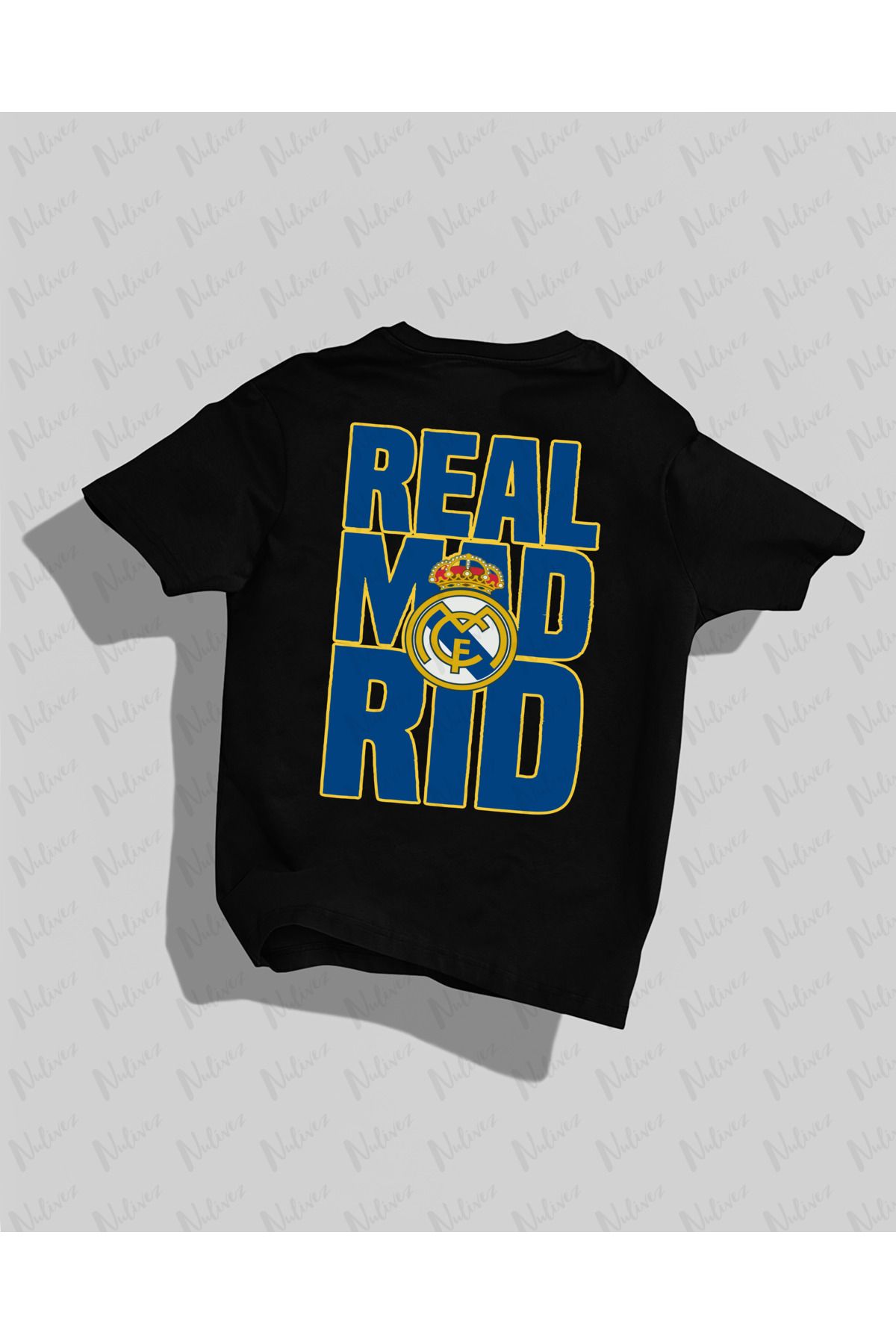 Nulivez Real Madrid Tasarımı Sırt Baskılı Yüksek Kalite Kompakt Unisex Oversize T-Shirt