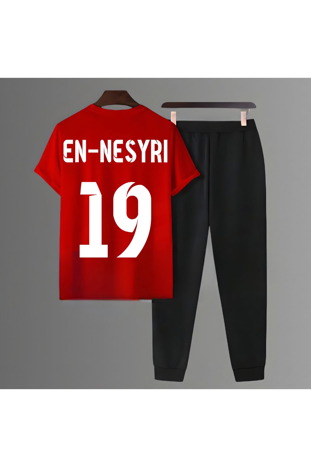 Biy Store Youssef En nesyri futbol sırt forma baskılı unisex kısa kollu tişört regular t-shirt eşofman takımı