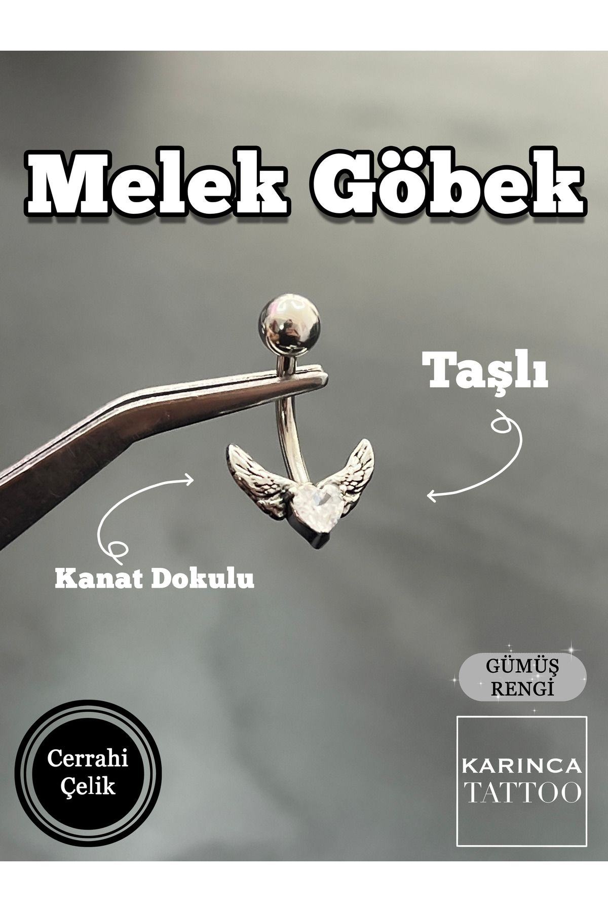 Karınca Piercing-Angel Stone Belly Piercing 4
