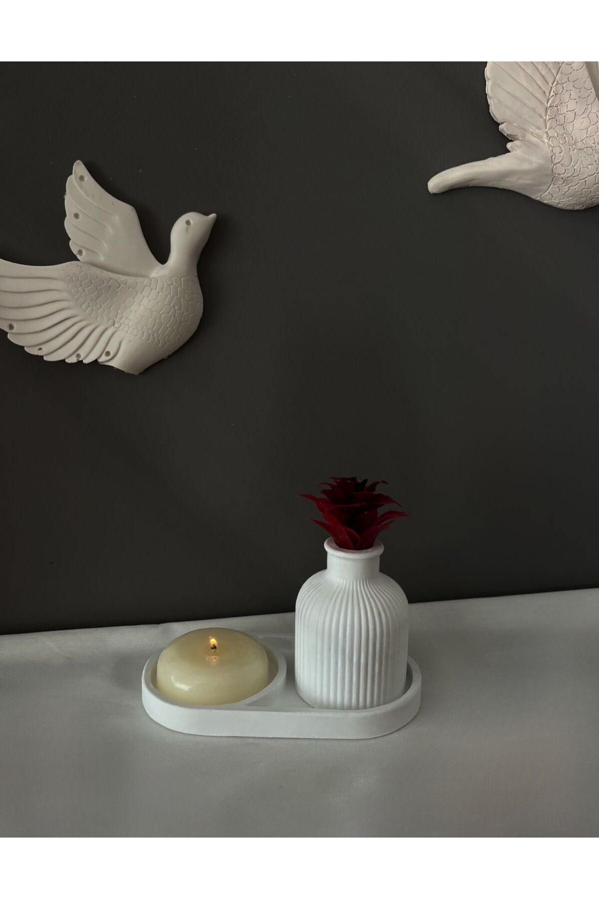 Evosia Design Beyaz Dekoratif Minimal Set