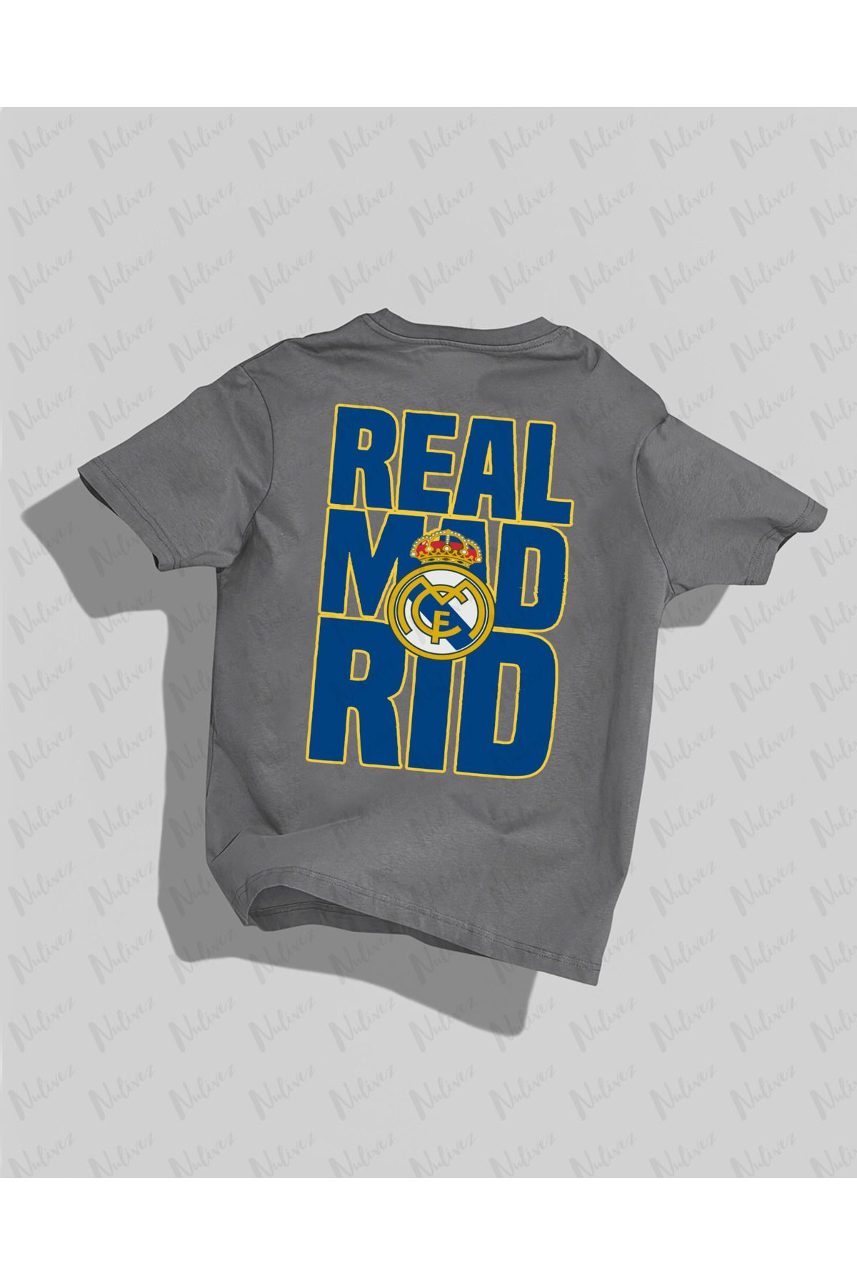 Nulivez Real Madrid Tasarımı Sırt Baskılı Yüksek Kalite Kompakt Unisex Oversize T-Shirt