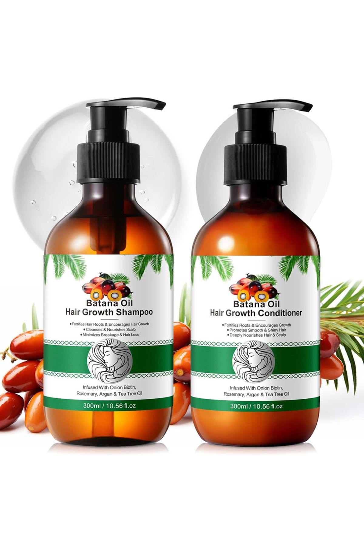 NOVA KISS Set Premium Pentru Creșterea Părului, Șampon Și Balsam Cu Ulei De Batana, Nova Kiss 2 X 300 Ml Unisex - One Size