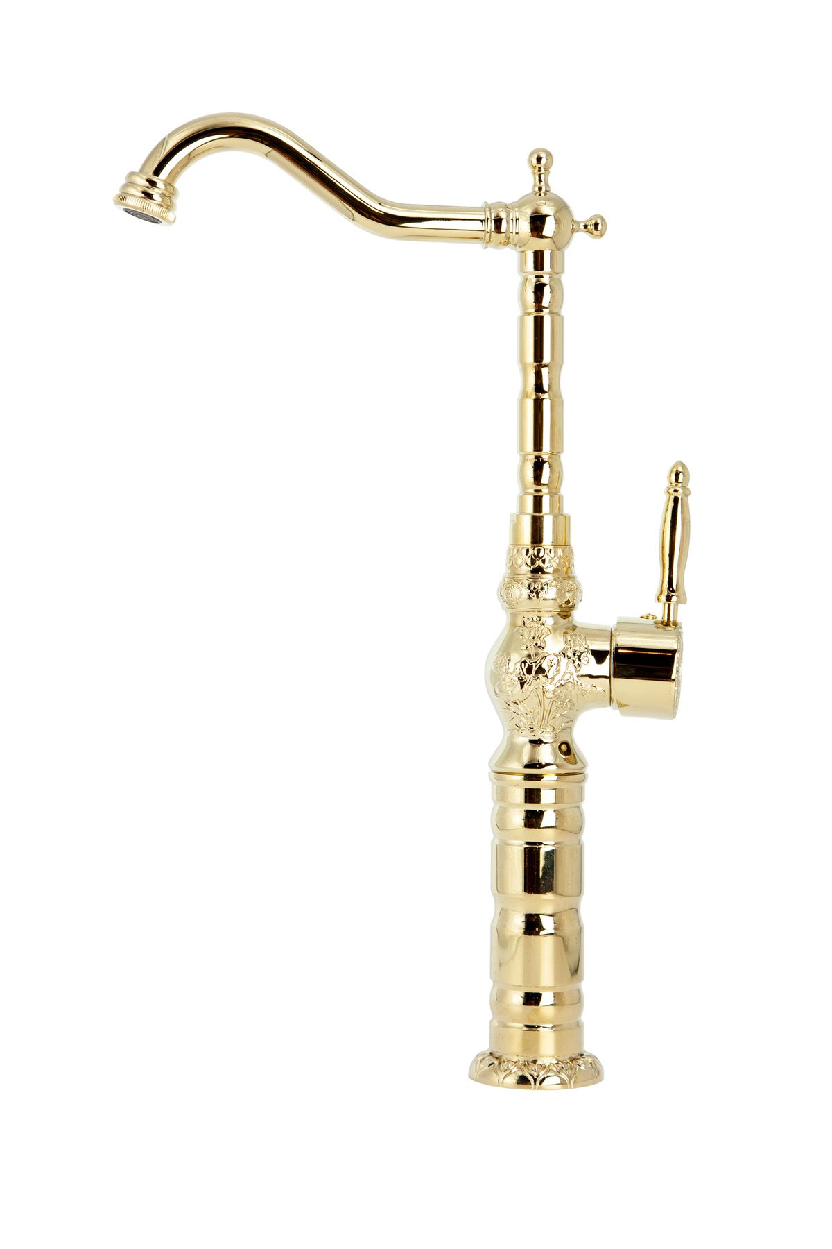 HT PRİMA DESENLİ RUSTİK ÇANAK LAVABO BATARYASI GOLD