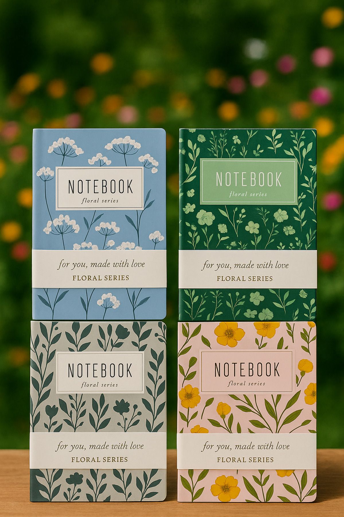 YLDZ Doğanın Renkleri – 4’lü Floral Defter Serisi