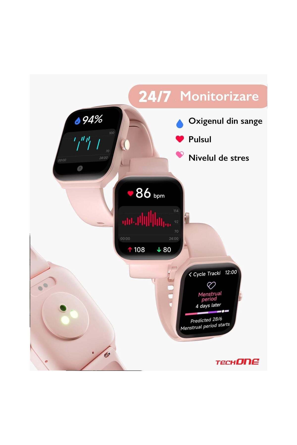Techone-Ceas inteligent Vita Pulse pentru femei, auriu 4