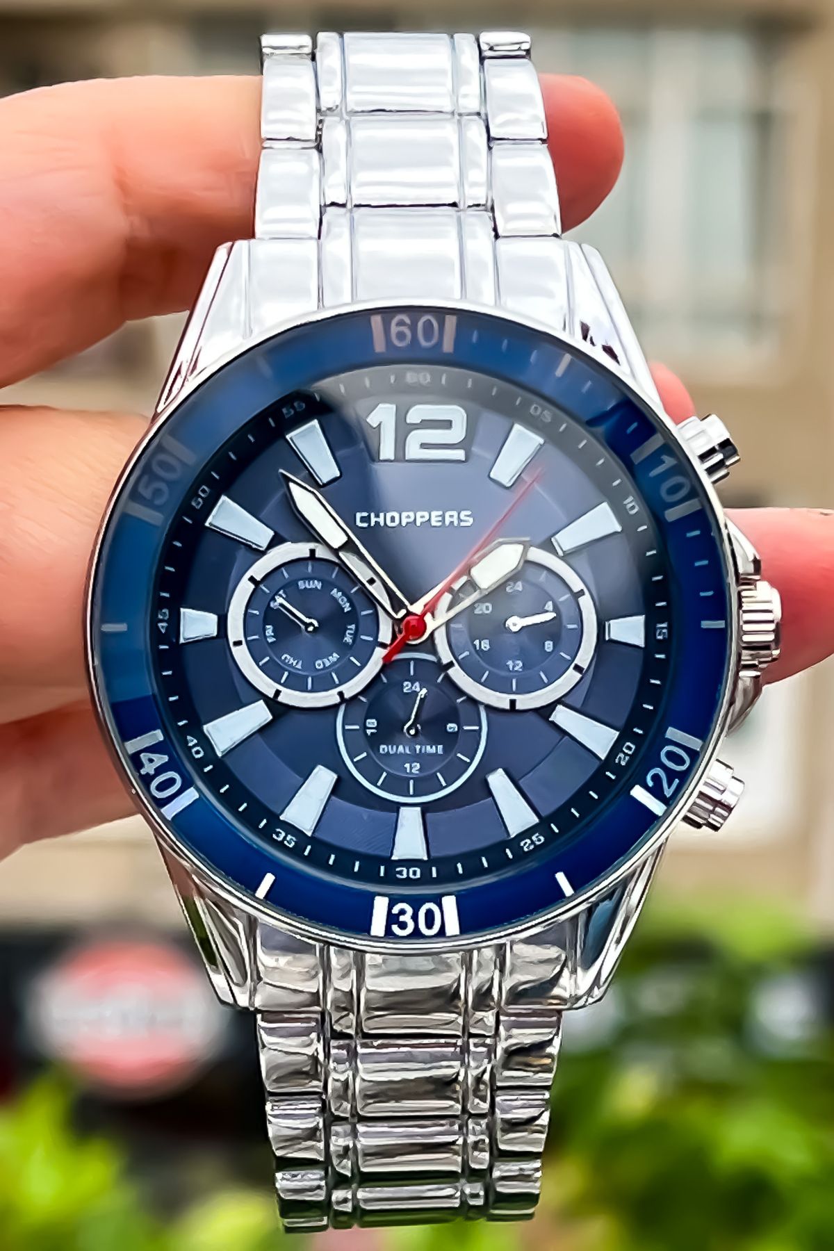 Choppers YENİ SEZON SPOR MODEL GÜMÜŞ RENK ERKEK KOL SAATİ BİLEKLİK HEDİYELİ BABALAR GÜNÜ HEDİYESİ
