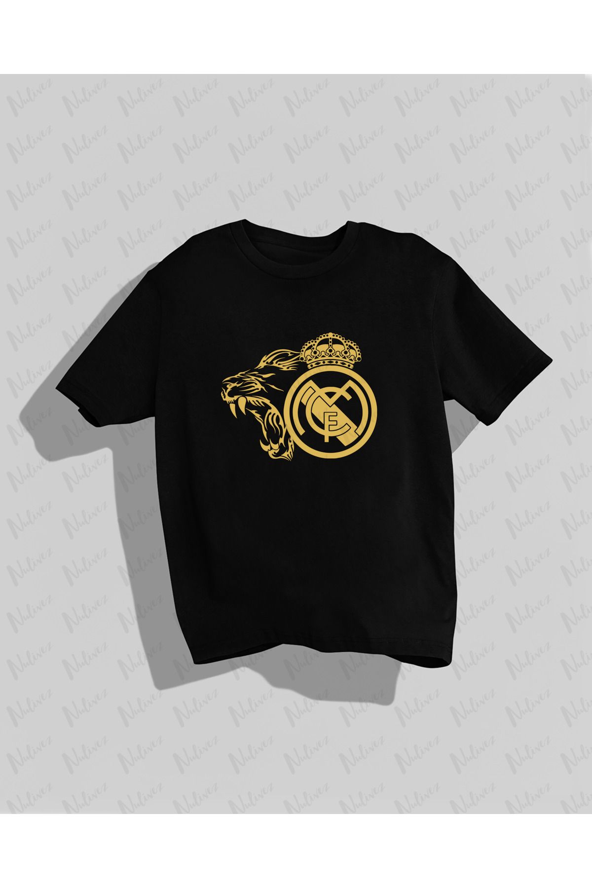 Nulivez Real Madrid Tasarımı Baskılı Yüksek Kalite Kompakt Unisex Oversize T-Shirt