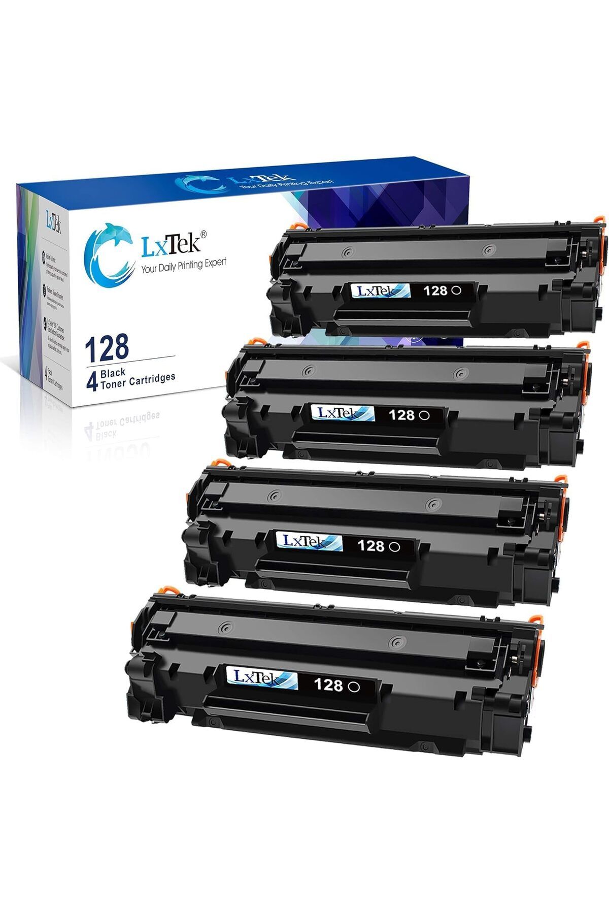 Canon *YA-DE TONER*CRG128 Compatible with Canon D530 D550 MF4570dw MF4770n FaxPhone L190 L100 (4 Black)