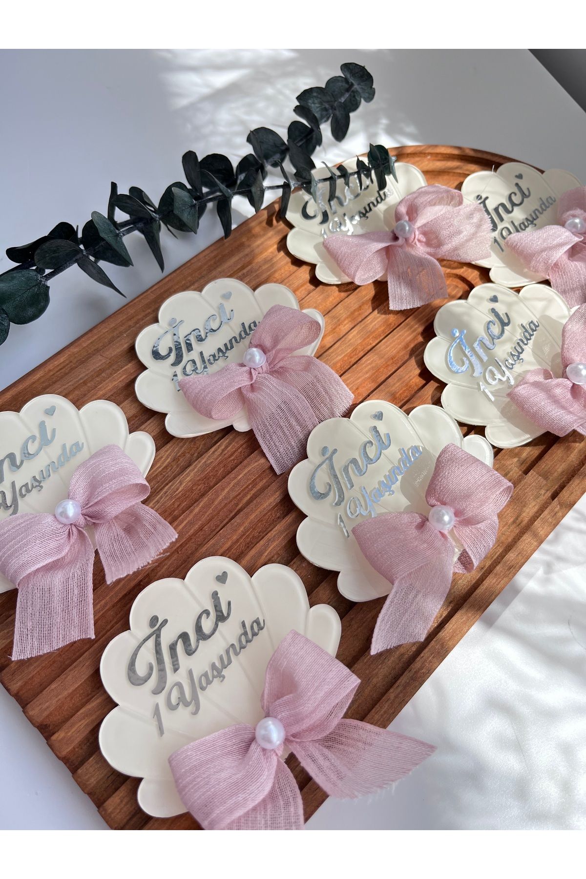 Pass Pano Fiyonklu İstiridye Model Hediyelik Bebek Magneti – 10'lu Set | 7 cm Pleksi