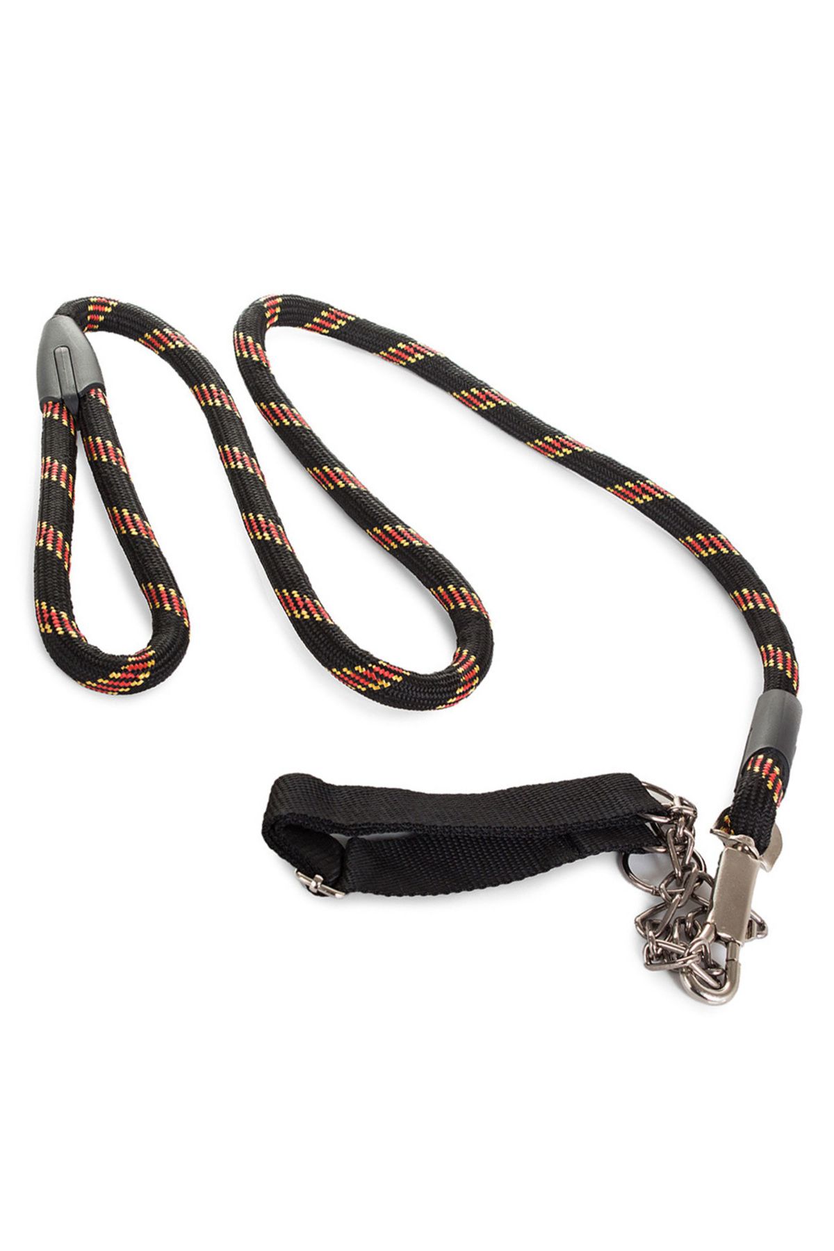 zola-Dog leash, collar included, 120x1.3 cm, black with pattern 4