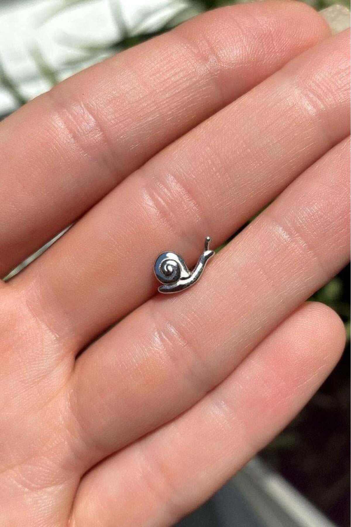 Spossy Silver Jewelry Salyangoz Piercing Küpe
