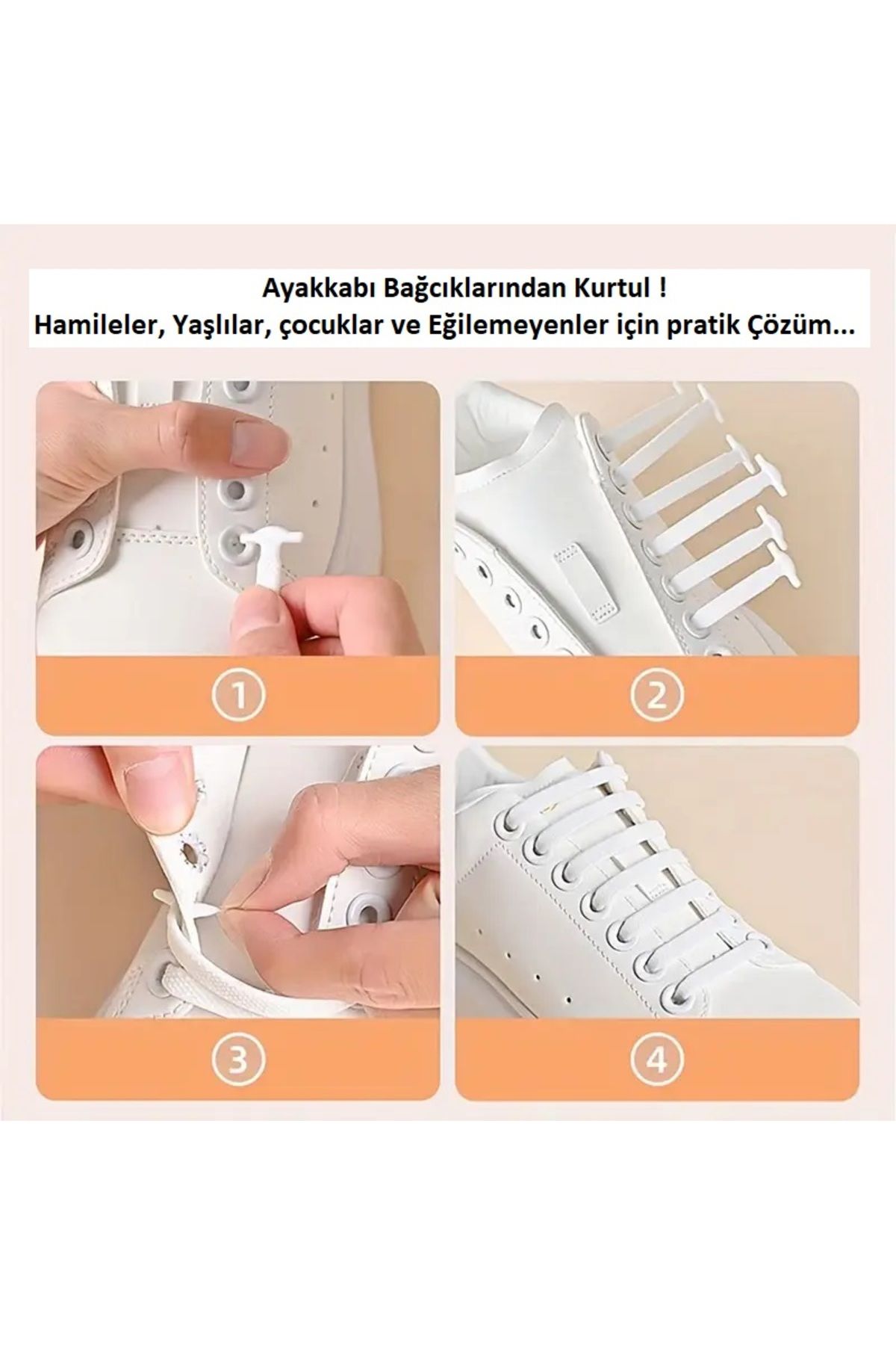 borandtm 16 Parça Set Bağciksiz Silikon Ayakkabı Bağcıkları