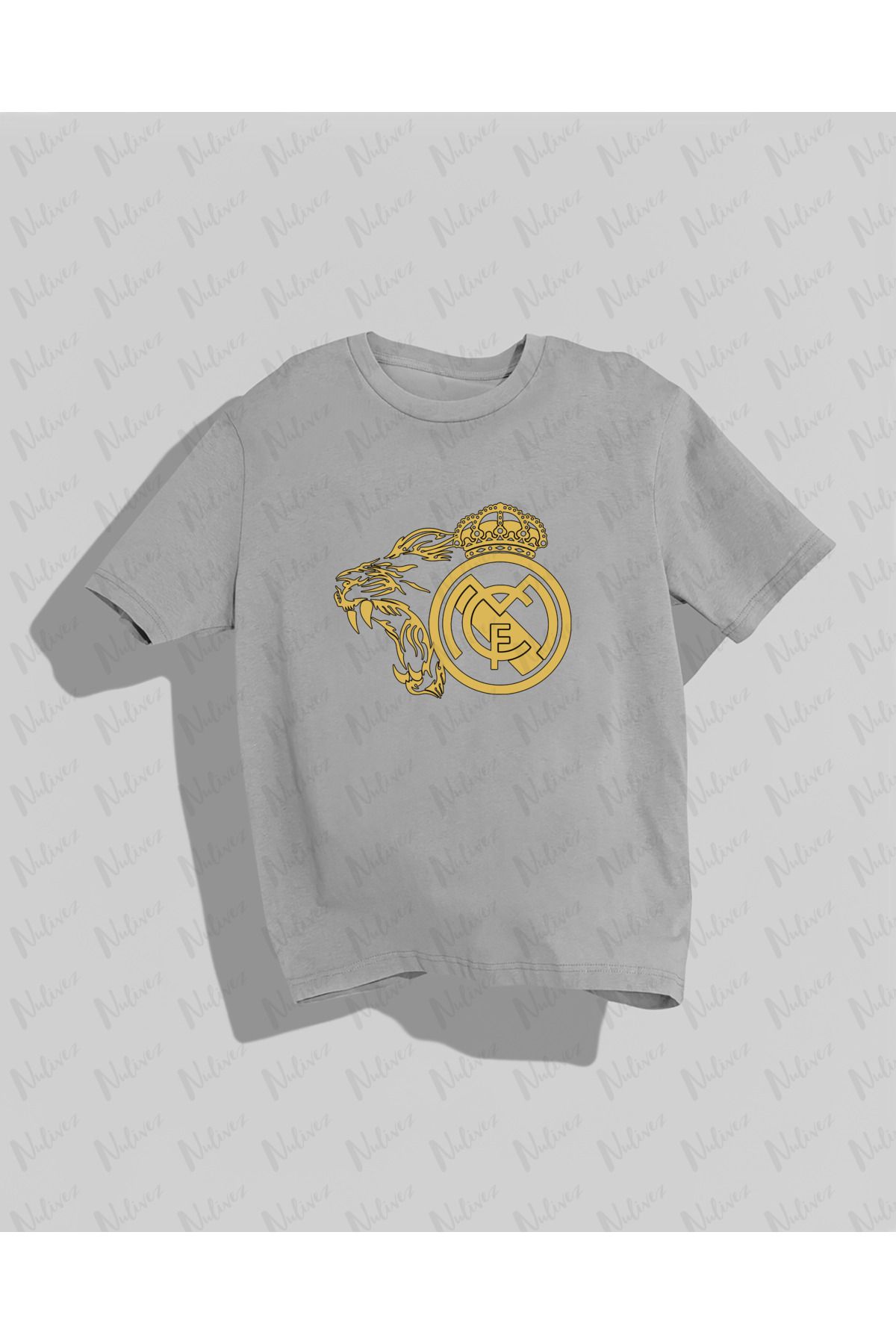 Nulivez Real Madrid Tasarımı Baskılı Yüksek Kalite Kompakt Unisex Oversize T-Shirt