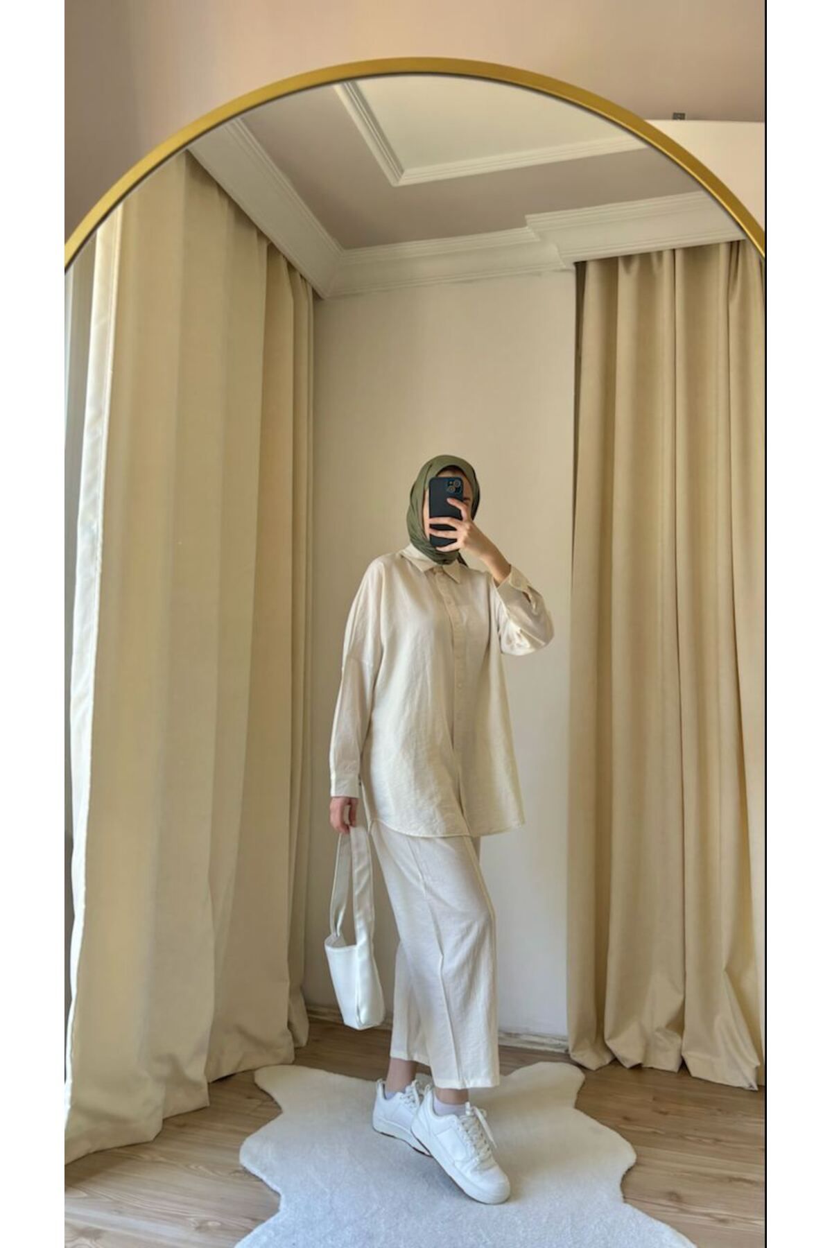 Suede Style 9053 - Şık Rahat Kadın Özel İnce Kumaş Pantolon Gömlek Takımı