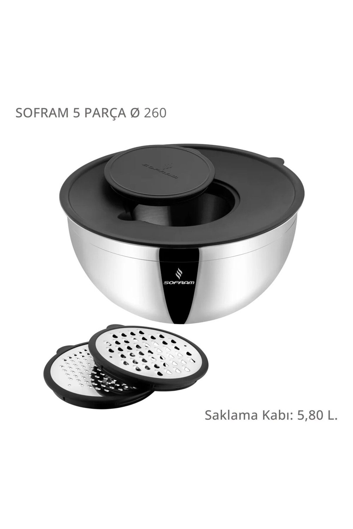 Sofram 5 Parça 26 cm Karıştırma ve Saklama Kabı 5,80 Litre