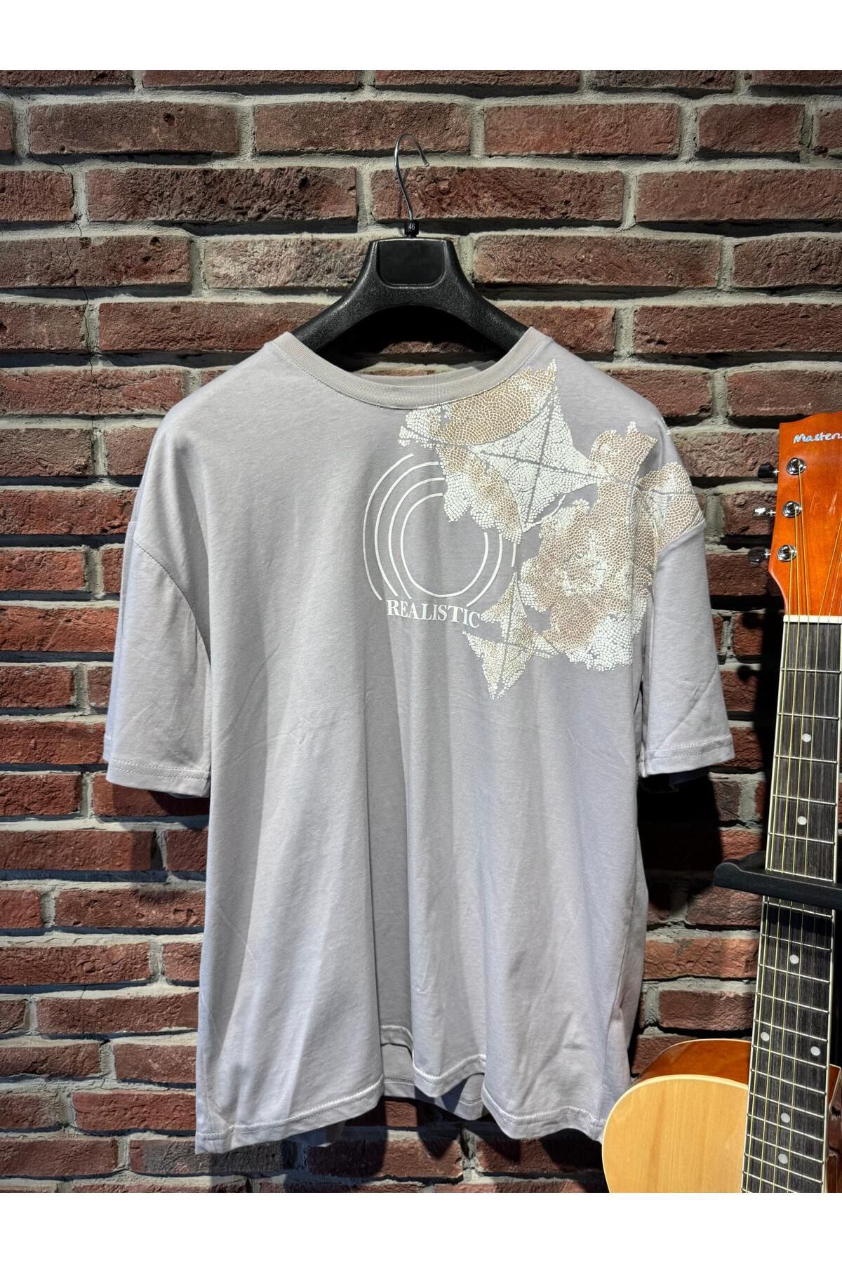 Asef Hediye Premium Kalite Bisiklet Yaka Erkek Oversize T-Shirt