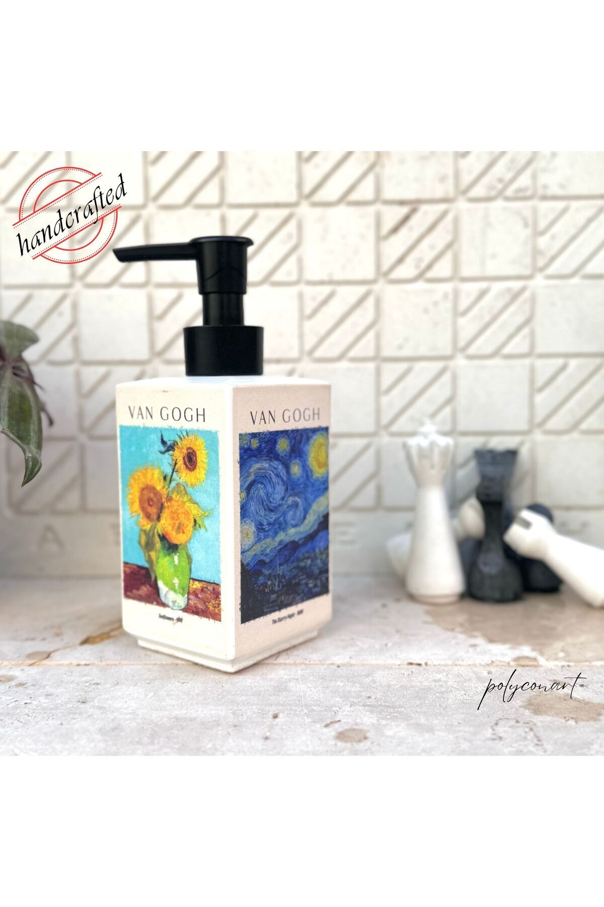 Polyconart SIVI SABUNLUK VAN GOGH UV BASKILI BANYO MUTFAK BETON SABUNLUK 250ml BULAŞIK DETERJANI