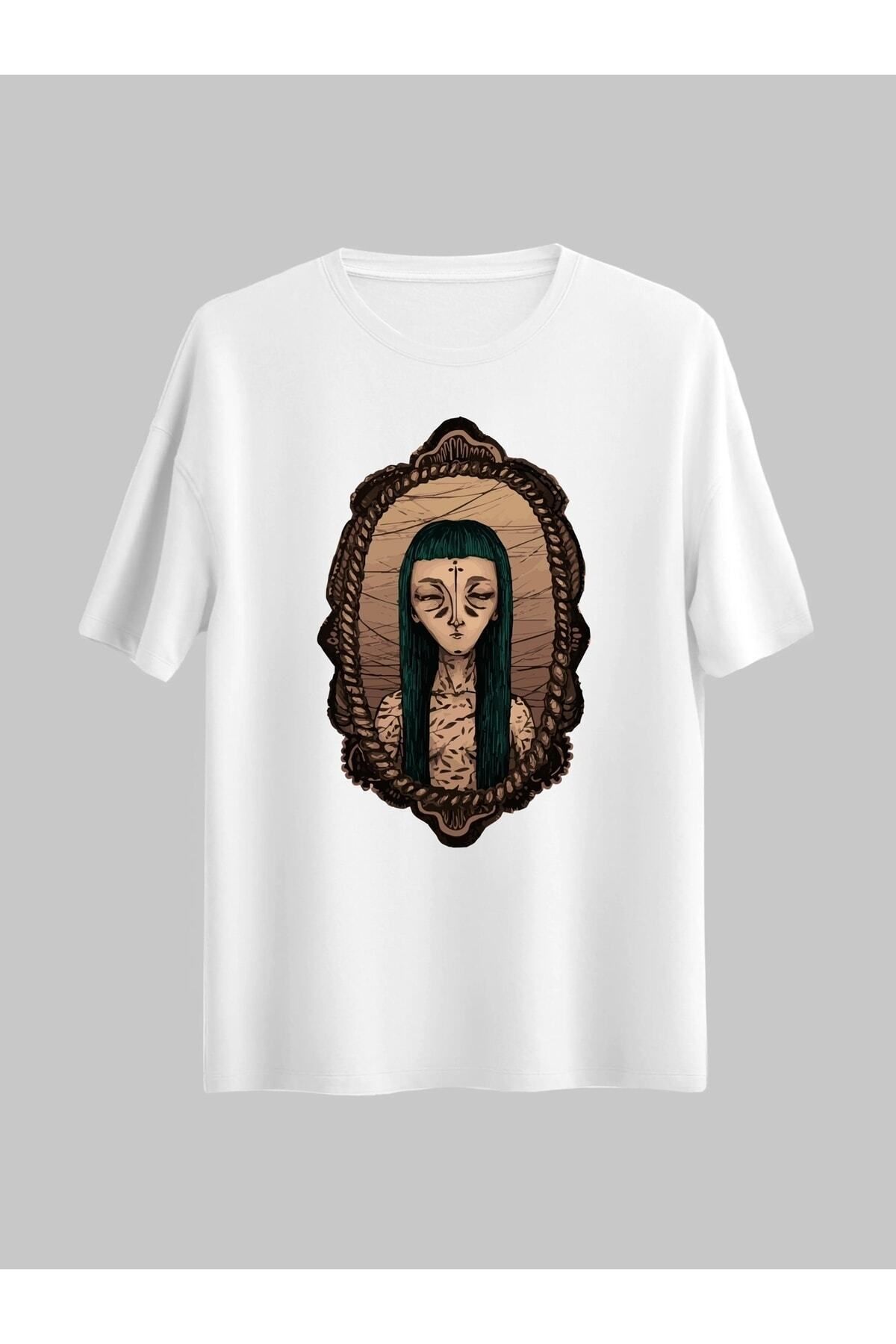 donamod Unisex Gothic Mumya Beyaz Regular Tshirt