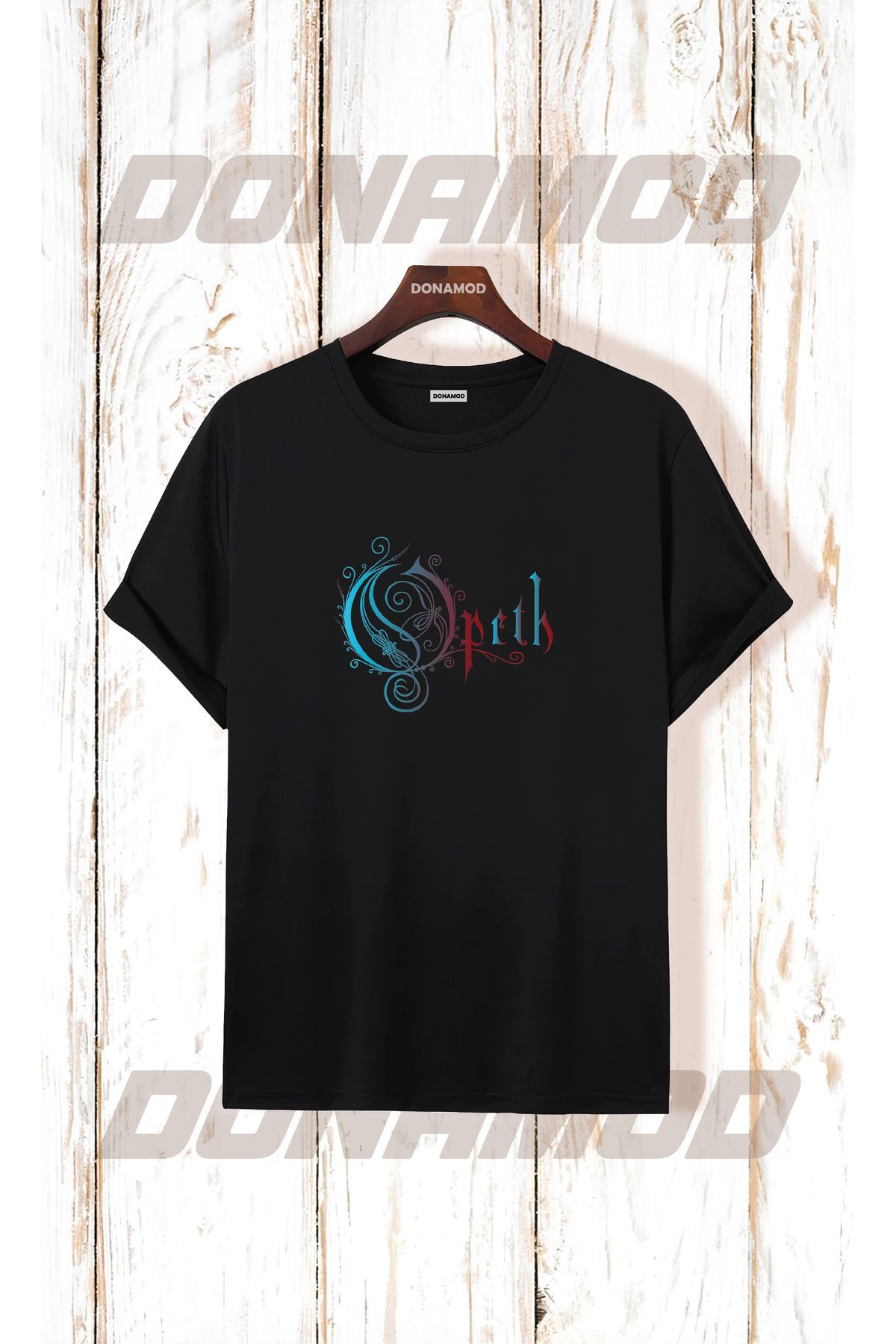 donamod Siyah Beyaz Oversize Opeth Rammstein Angel Radiohead Burzum Rock Metal Black Müzik Tişört T shirt