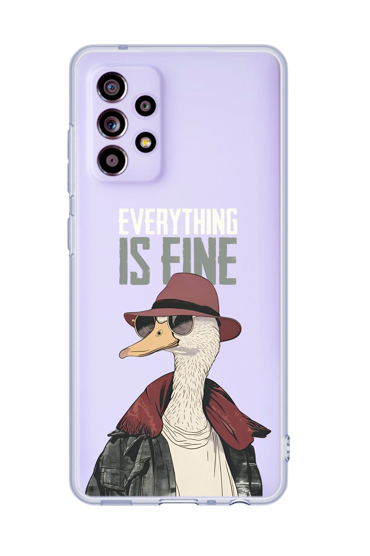 mooodcase Galaxy A32 Uyumlu Everything is Fine Desenli Şeffaf Silikonlu Telefon Kılıfı