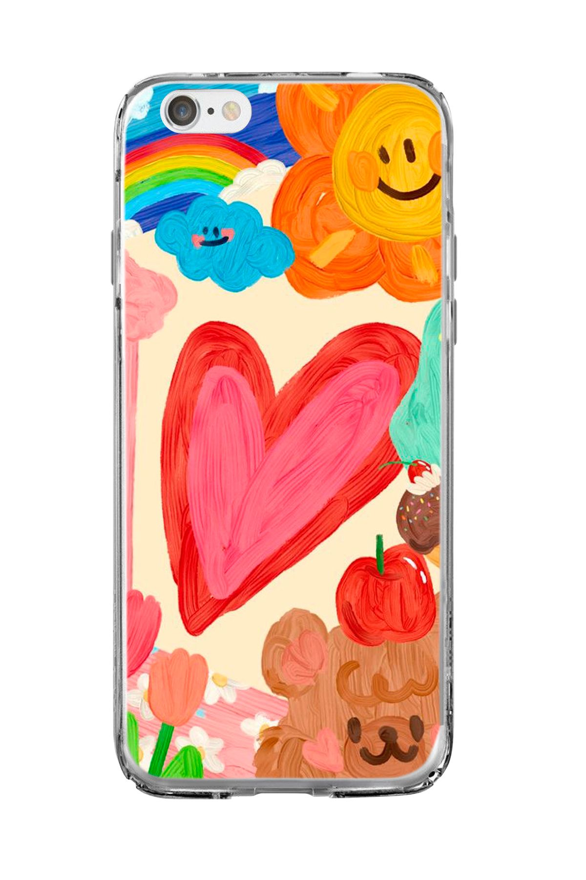 mooodcase iPhone 6 / 6s Uyumlu Funny Desenli Şeffaf Silikonlu Telefon Kılıfı