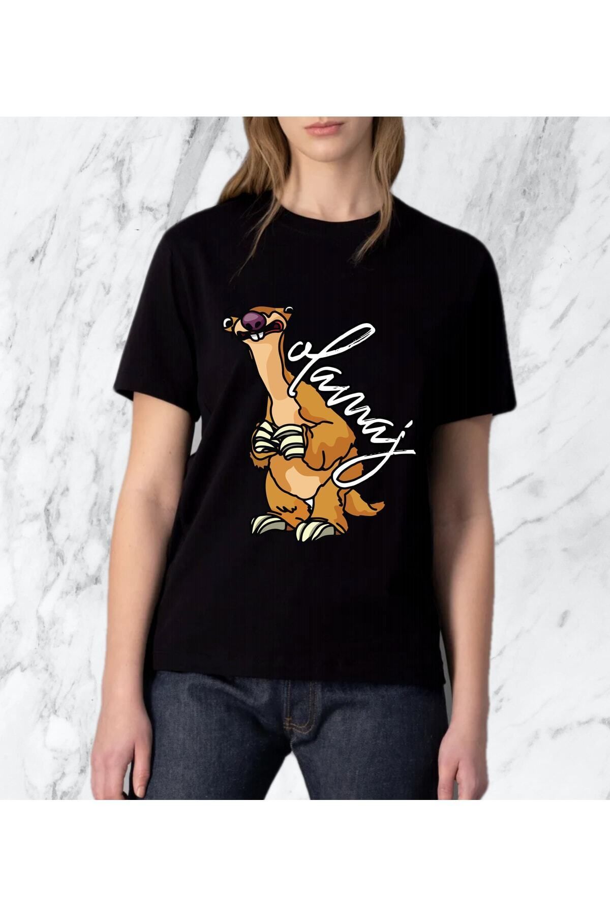 donamod Kadın Buz Devri Sid Olamaz Tasarım Regular Tshirt