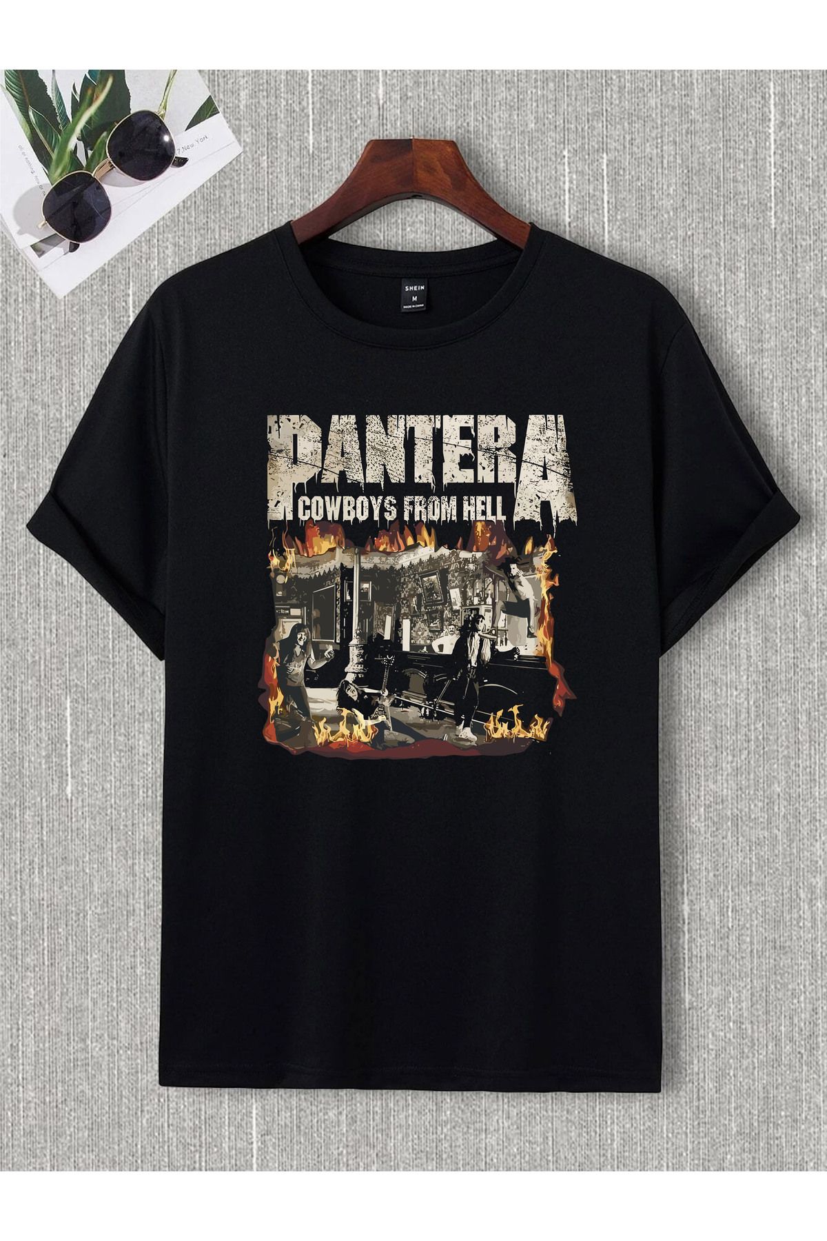 donamod Unisex Oversize Pantera Metallıca Iron Madıen Black Sabbath Ac Dc Slipknot Rock Metal Tişört T shirt