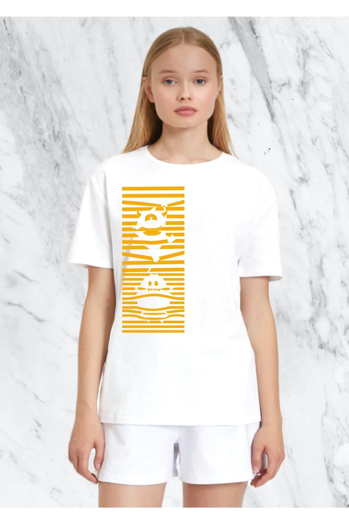 donamod Kadın Monster Tasarım Regular Tshirt
