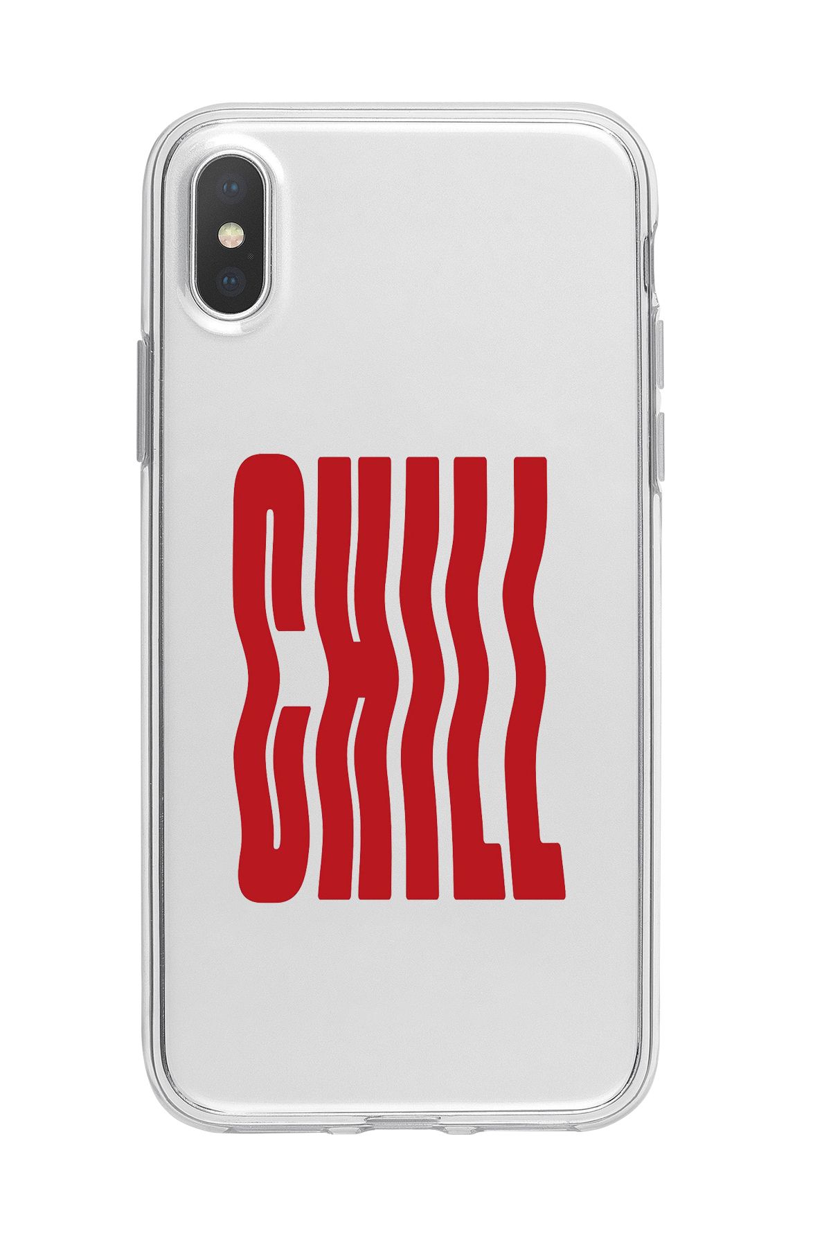 mooodcase iPhone Xs Max Uyumlu Chill Desenli Şeffaf Silikonlu Telefon Kılıfı