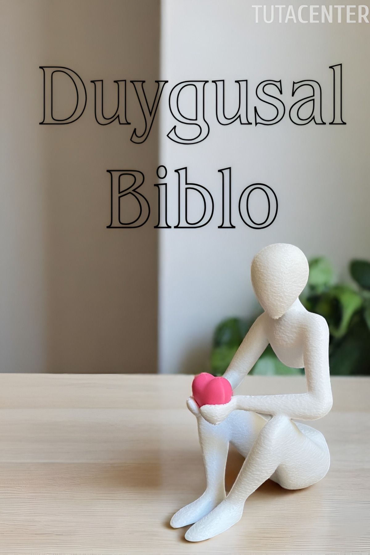 TUTACENTER Duygusal Kalp Tutan İskandinav Tarzı Biblo Heykel Figür Dekor Dekorasyon