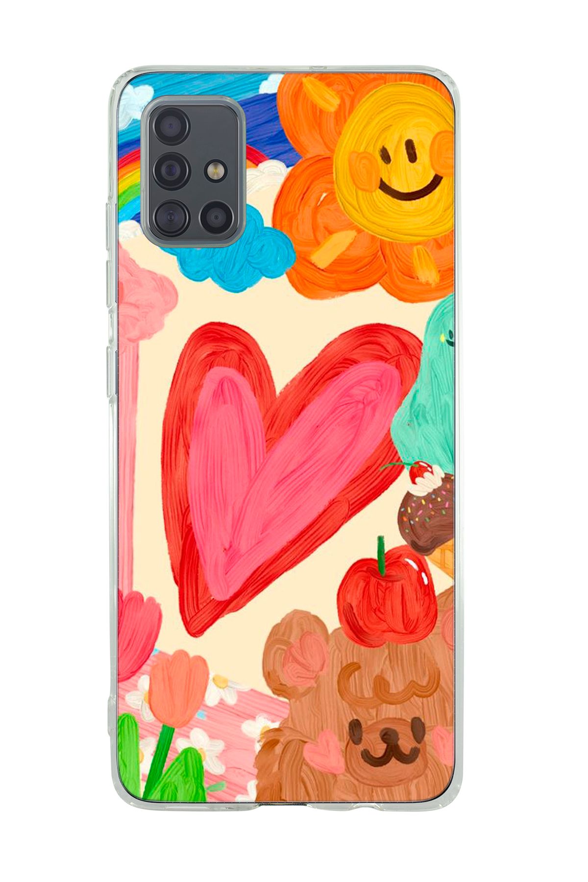 mooodcase Galaxy A71 Uyumlu Funny Desenli Şeffaf Silikonlu Telefon Kılıfı