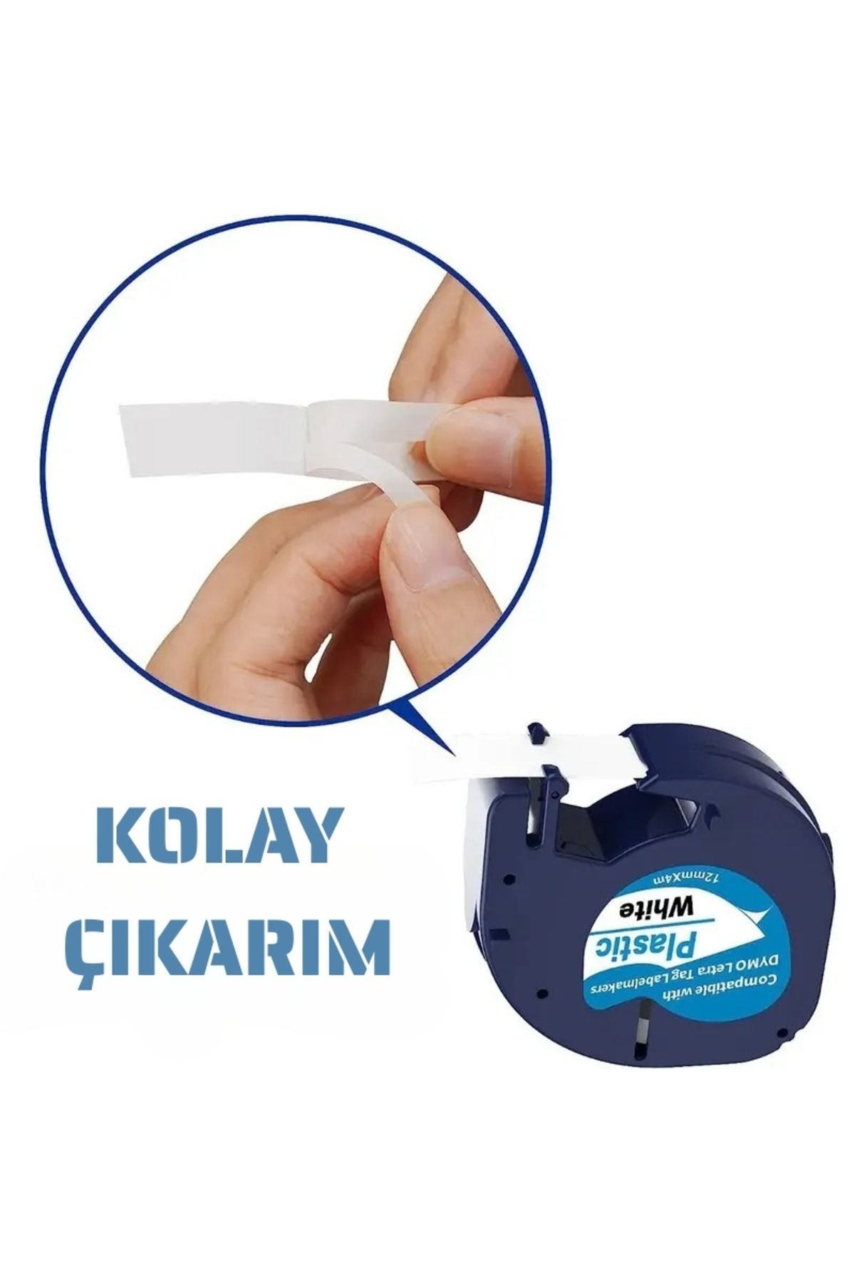 DEPOKON Dymo LetraTag Plastik Şerit (12 mm X 4 mt) Beyaz