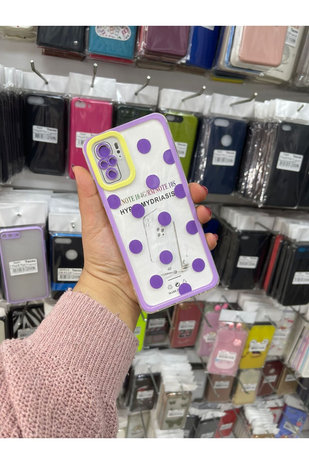 TECNOTREND Xiaomiiiii Redmi Note 10/10s Uyumlu Puantiyeli şeffaf silikon kılıf