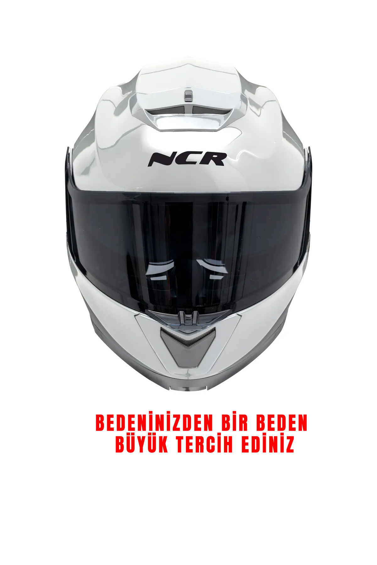 NCR Stars Çene Açılır Açık Nardo Kask Siyah Vizörlü